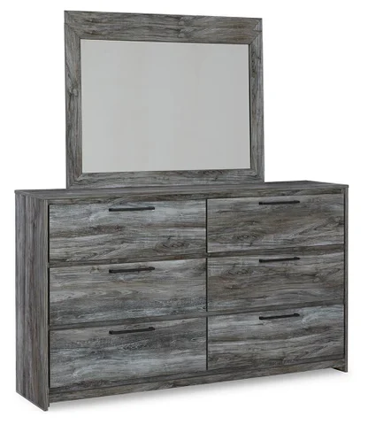 Ashley Baystorm 6 Drawer Dresser and 42" Mirror, Gray Ashley Baystorm 6 Drawer Dresser and 42" Mirror, Gray