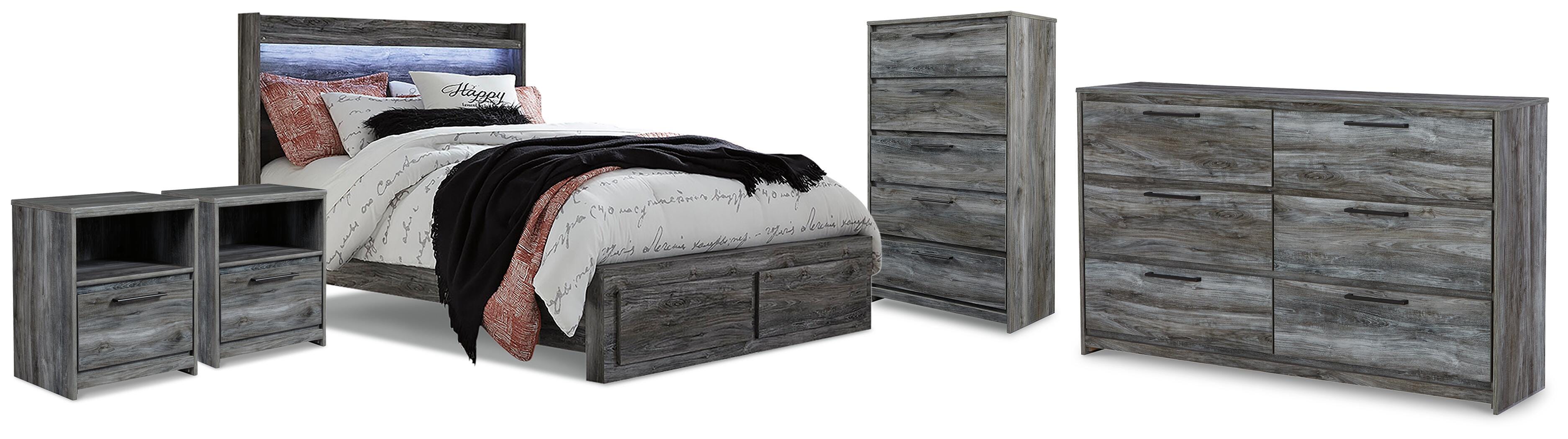 Baystorm King Panel Storage Bed, Dresser, Chest and 2 Nightstands - image 1