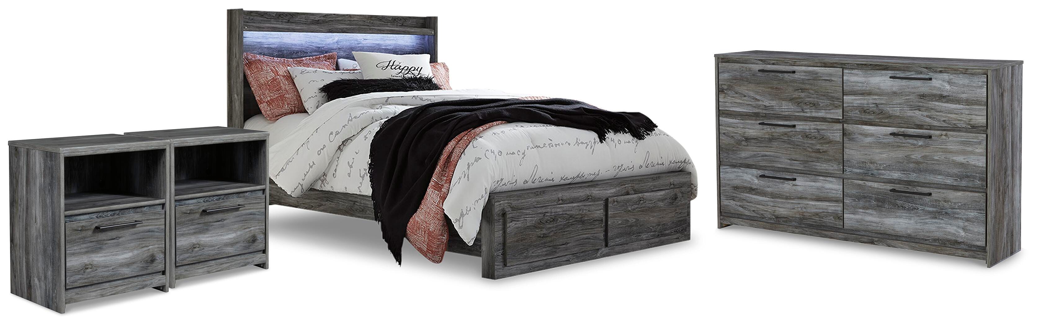 Cama Baystorm Queen con almacenamiento, cómoda y 2 mesitas de noche - image 1