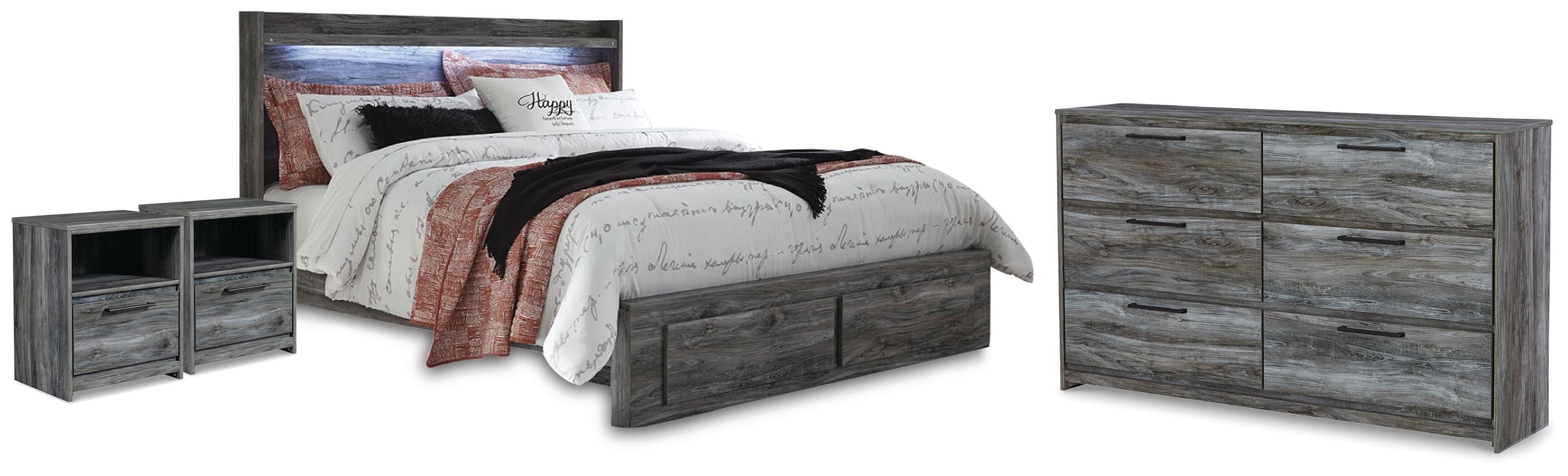 Cama de almacenamiento Baystorm King, cómoda y 2 mesitas de noche - image 1