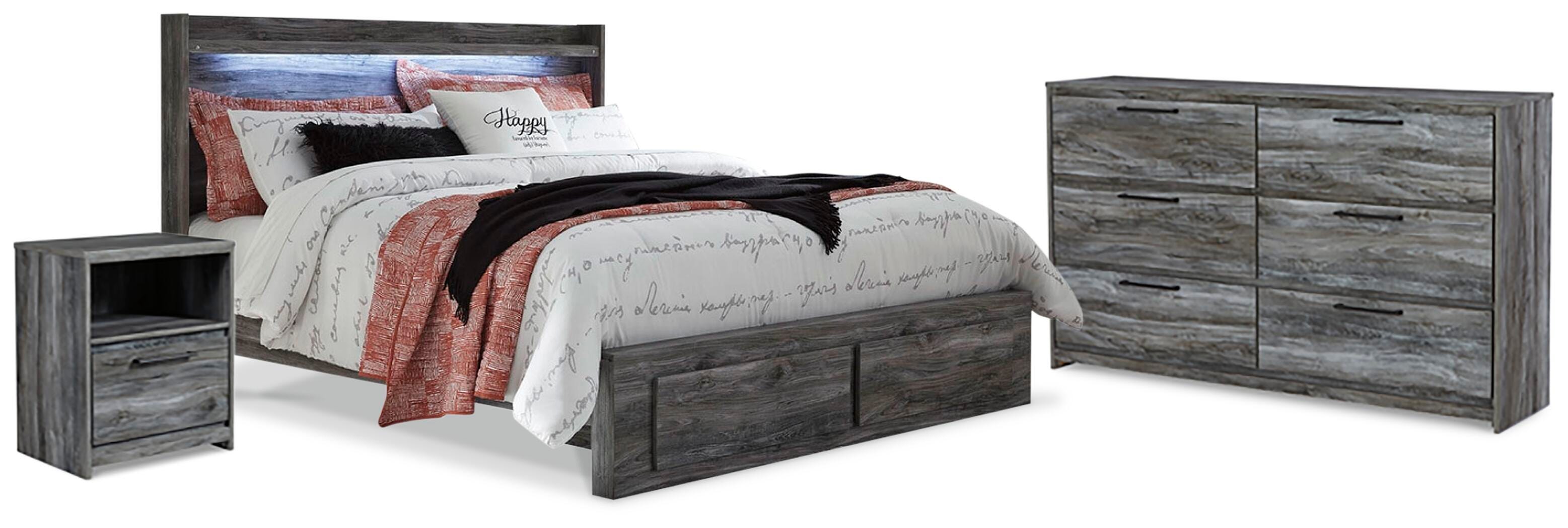 Baystorm King Panel Storage Bed, Dresser and Nightstand - image 1
