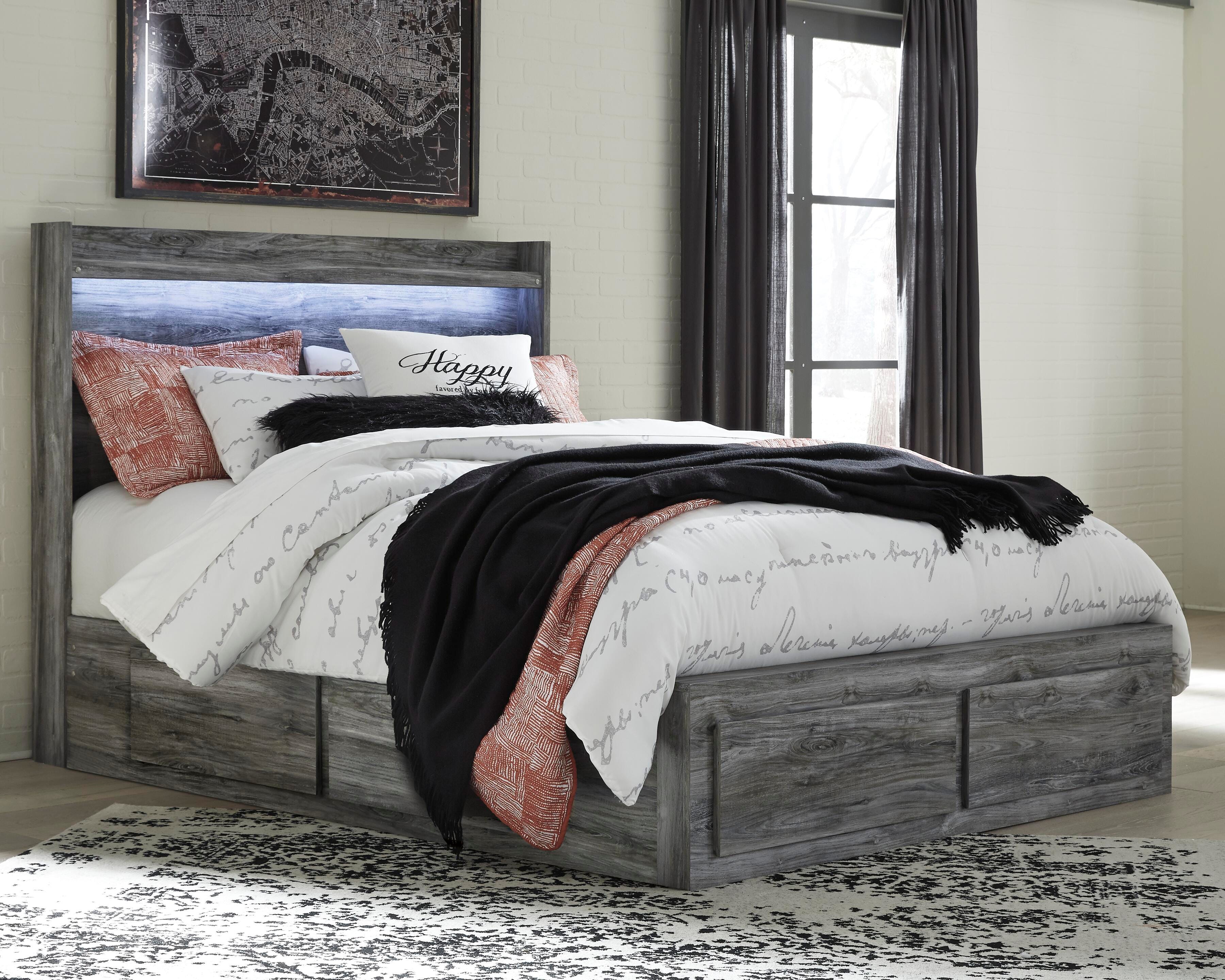 Cama Queen Baystorm con 2 Cajones de Almacenamiento Laterales, Cómoda, Espejo y Mesita de Noche - image 12