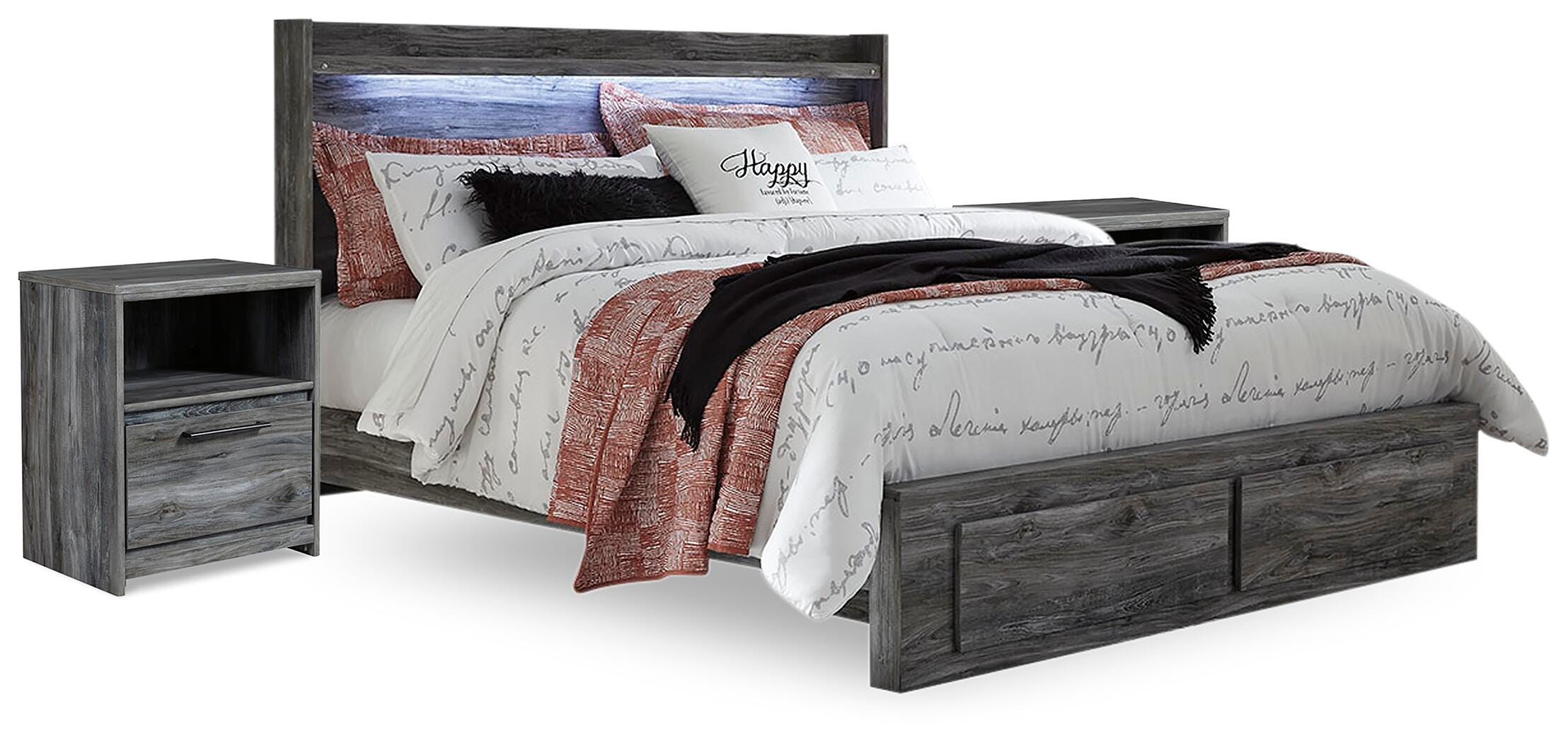 Cama Baystorm King con Almacenamiento y 2 Mesitas de Noche - image 1