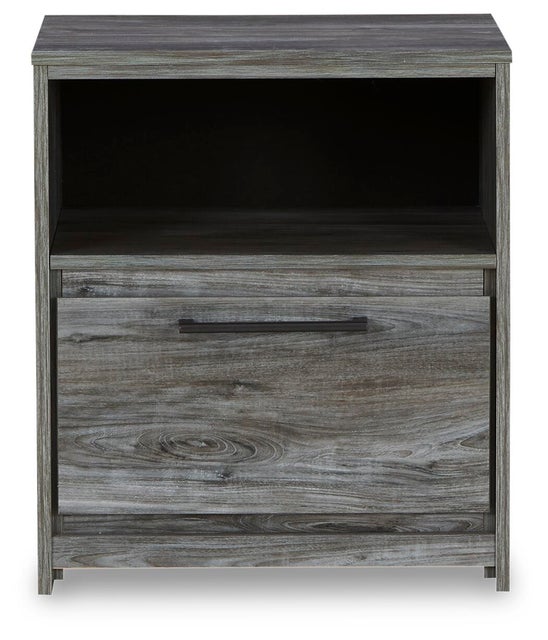 Baystorm 21" 1 Drawer Charging Nightstand, Gray