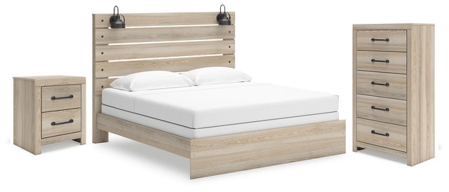 Senbry King Panel Bed with Chest and Nightstand