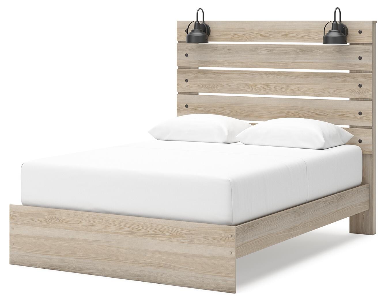 Cama matrimonial Senbry con paneles y almacenamiento - image 5
