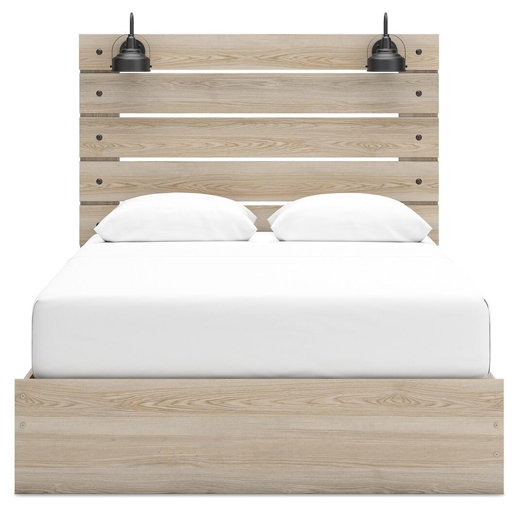 Cama matrimonial Senbry con paneles y almacenamiento - image 7