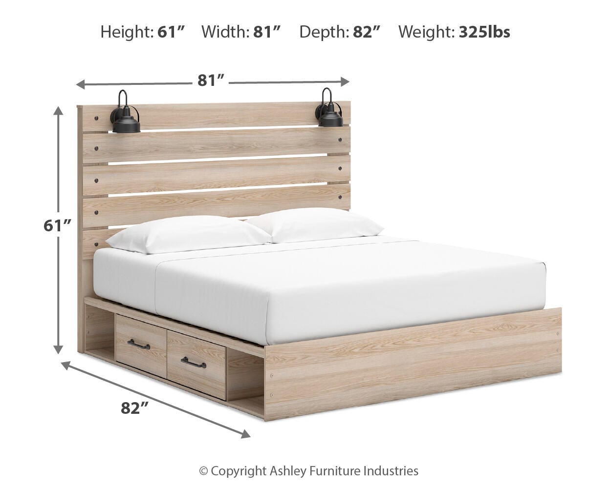 Cama tamaño King Senbry con almacenamiento - image 4