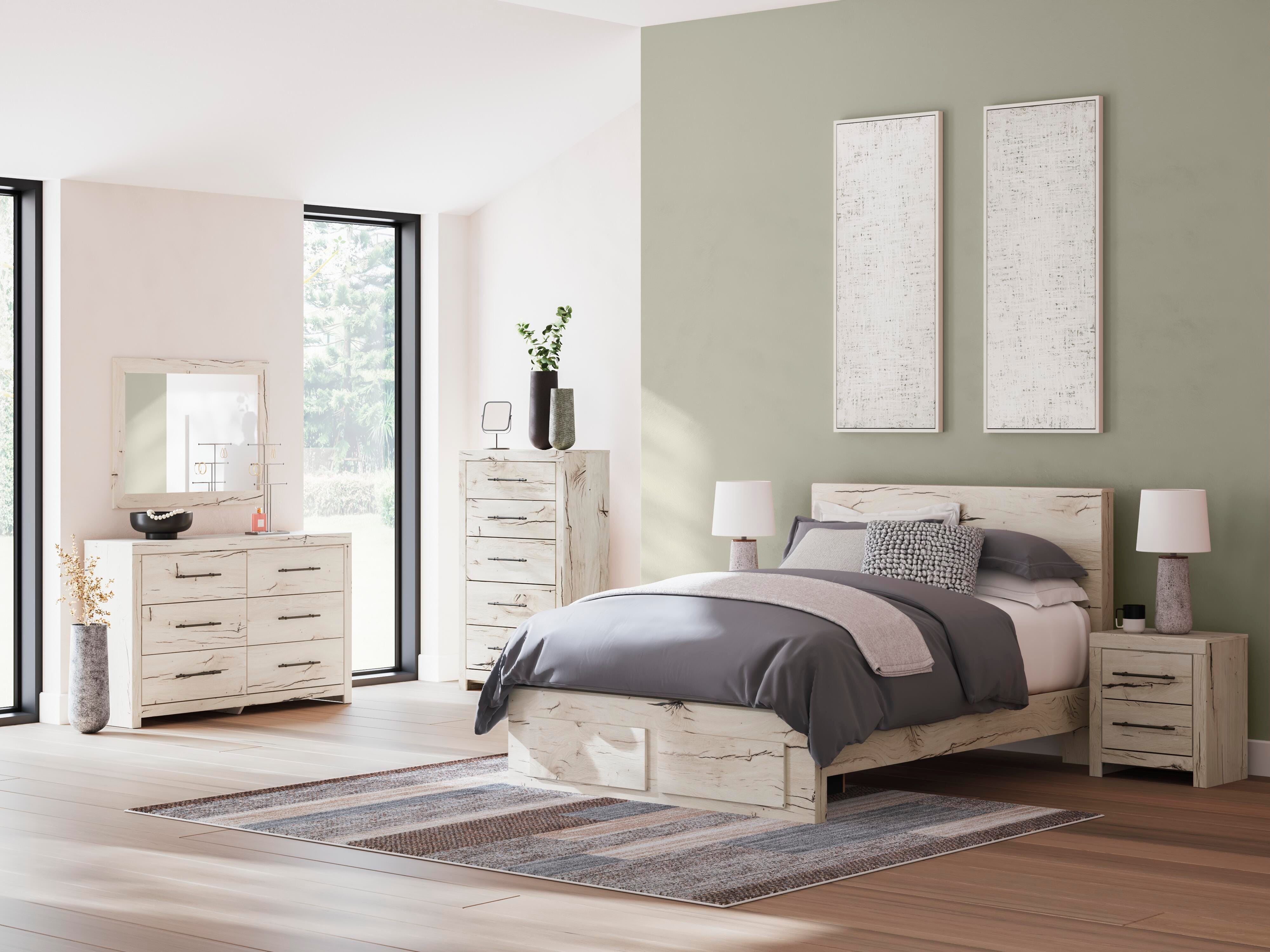 Cama de almacenamiento Lawroy Queen Panel, cómoda y espejo - image 13