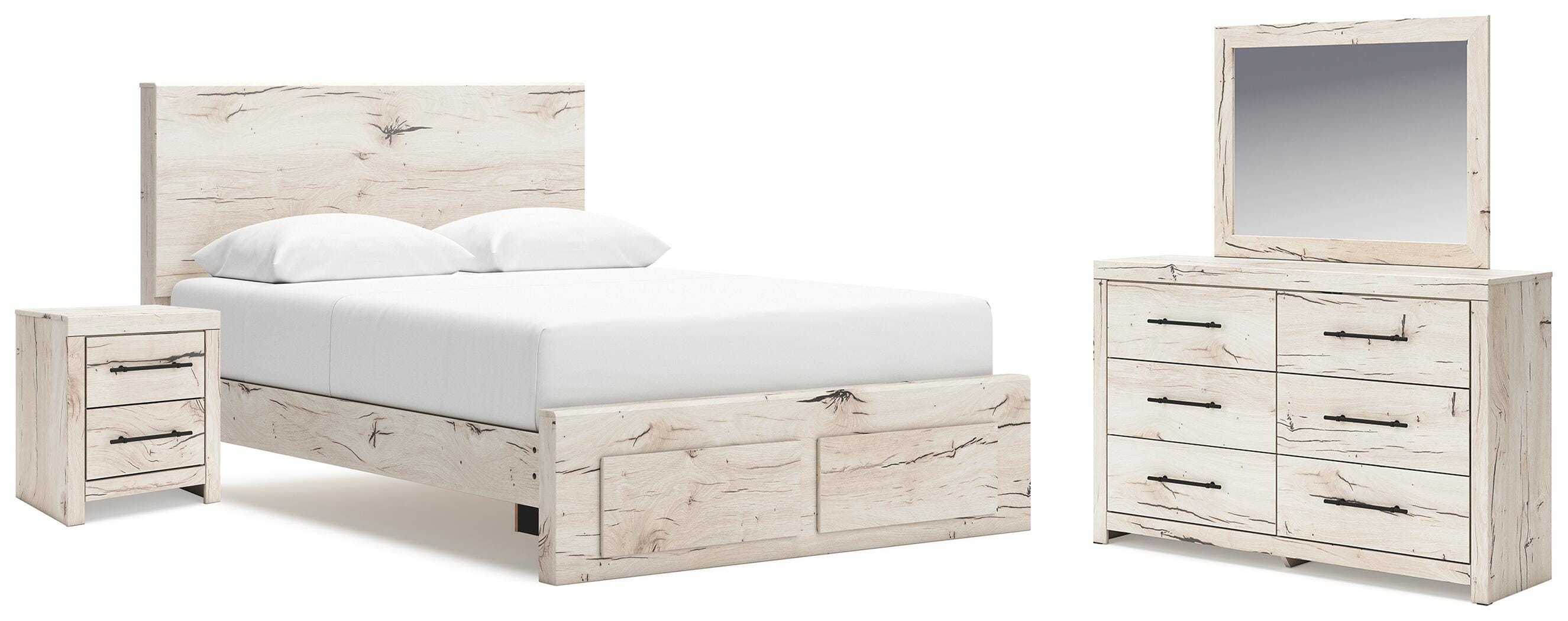 Cama de Almacenamiento Queen Lawroy, Cómoda, Espejo, Mesita de Noche - image 1