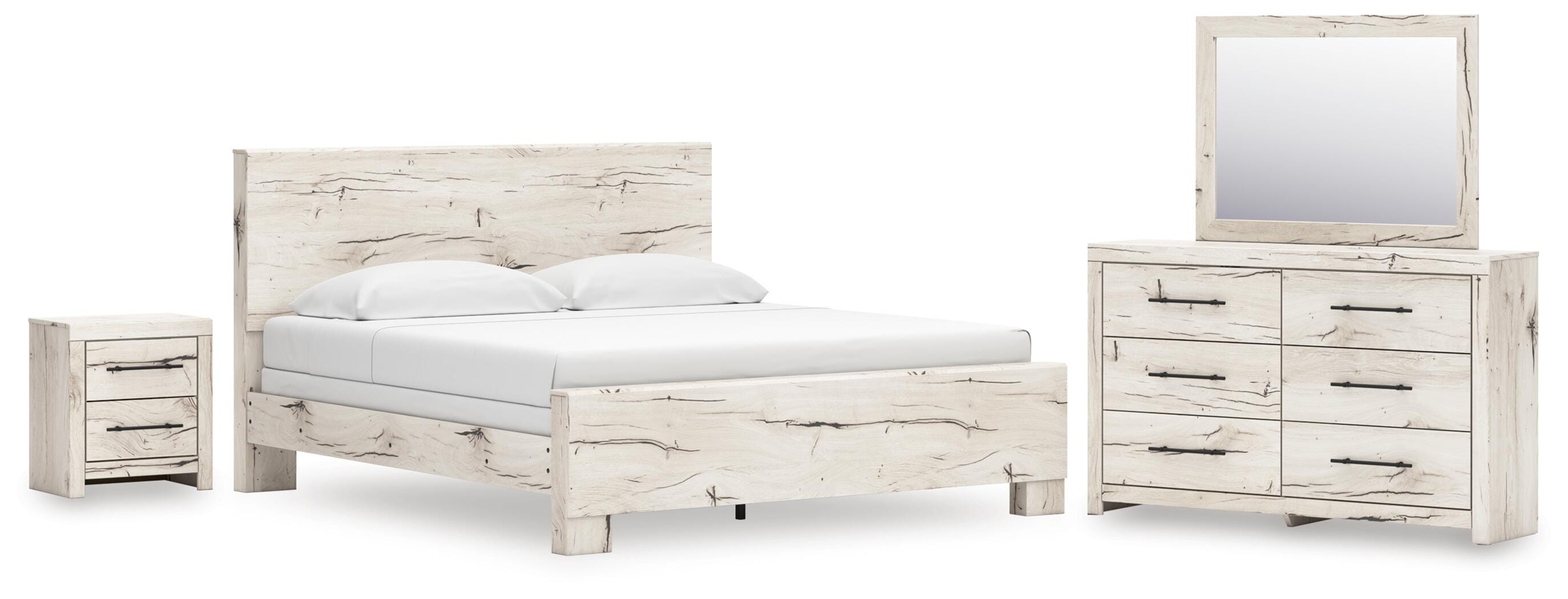 Lawroy King Panel Bed, Dresser, Mirror and Nightstand - image 1