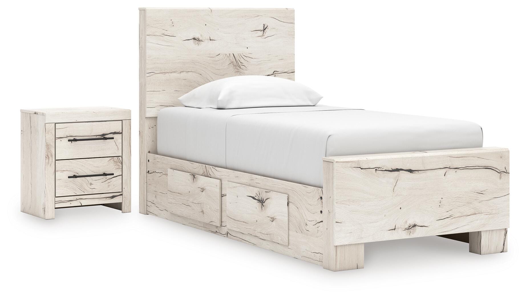 Lawroy Twin Panel Bed with Storage and Nightstand - image 1