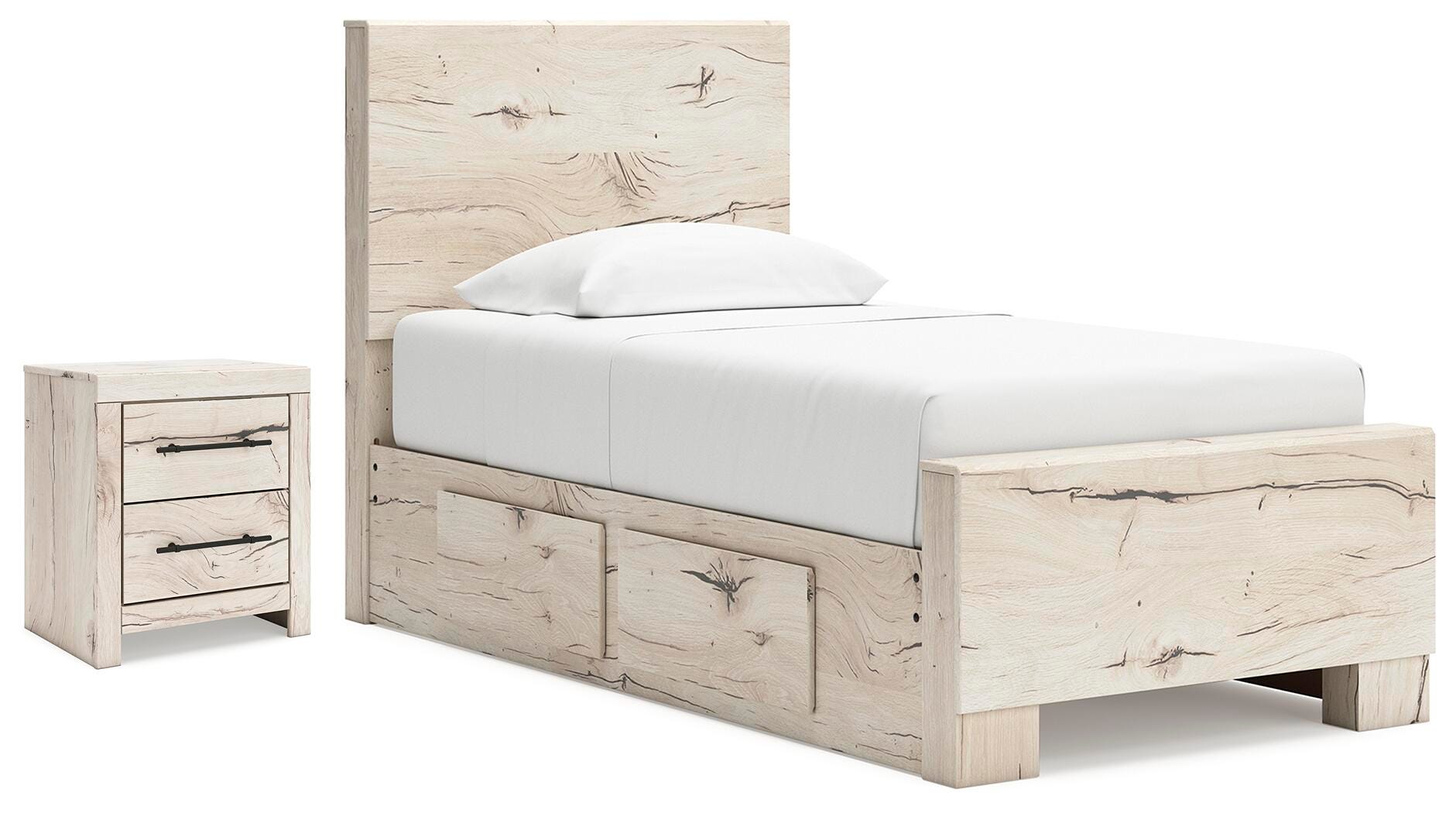 Lawroy Twin Panel Bed with Storage and Nightstand - image 1