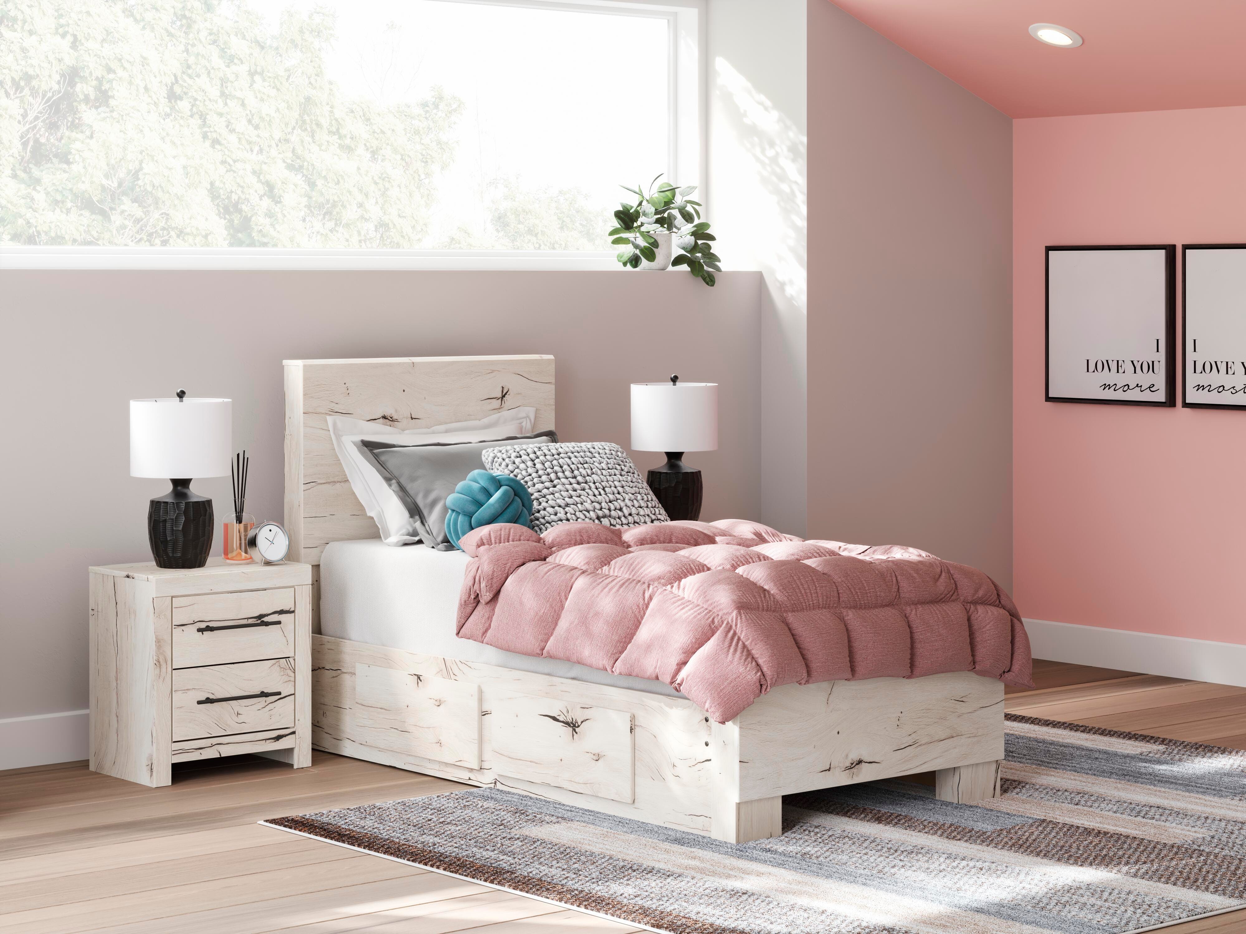 Cama Lawroy con dos paneles y almacenamiento - image 1