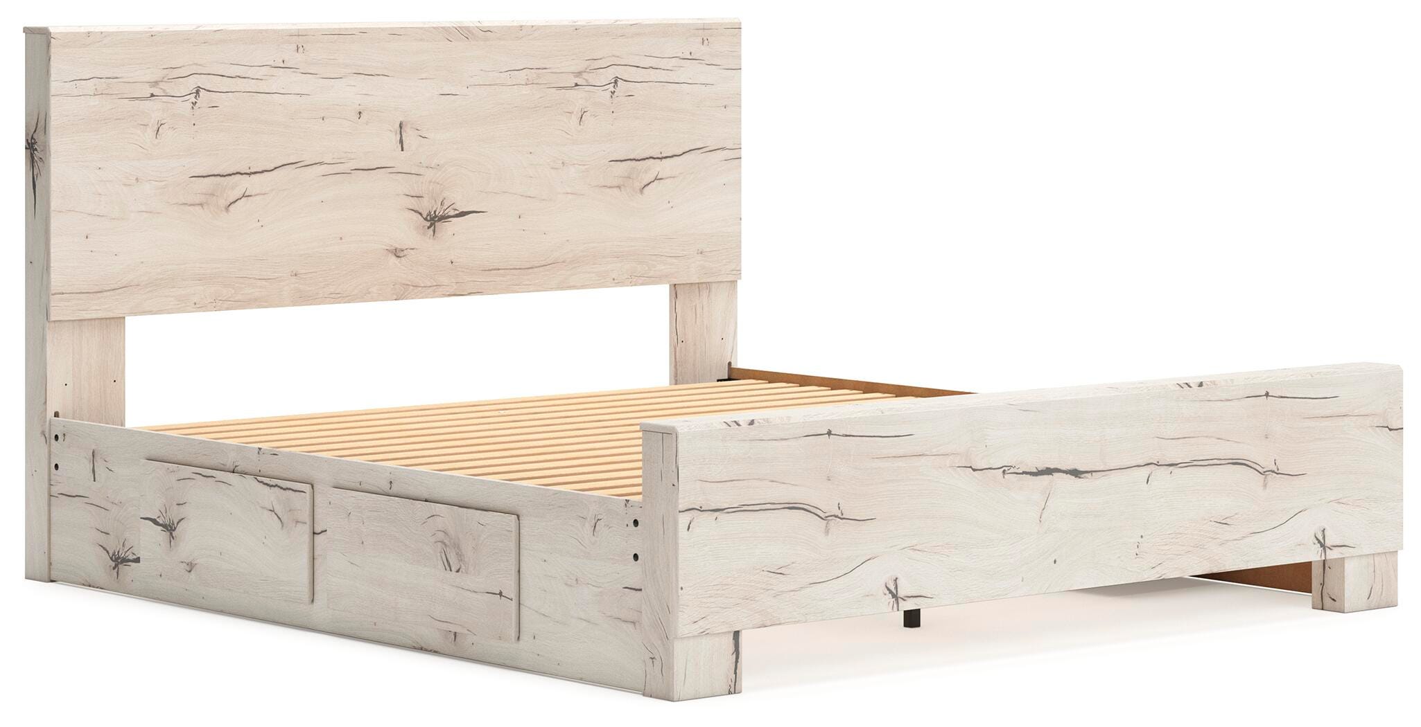 Cama con paneles Lawroy King con almacenamiento, tocador y espejo - image 11