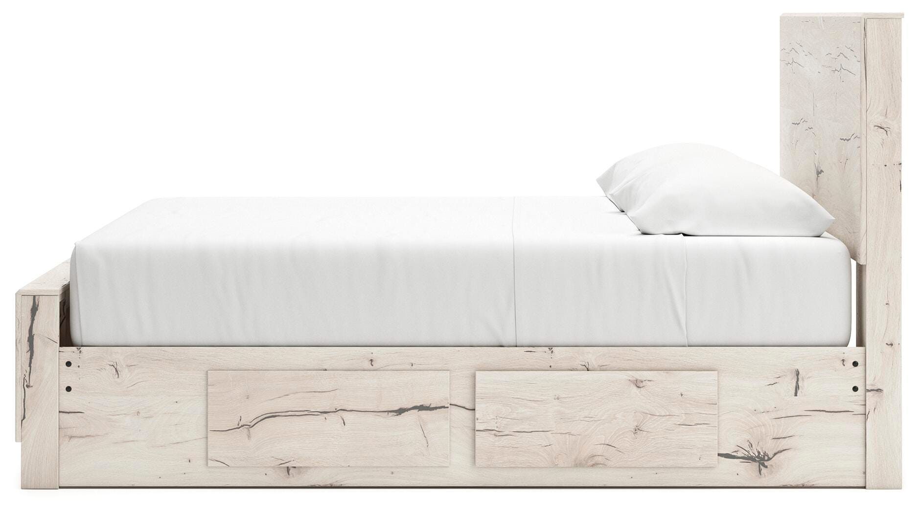 Cama con paneles Lawroy King con almacenamiento, tocador y espejo - image 14