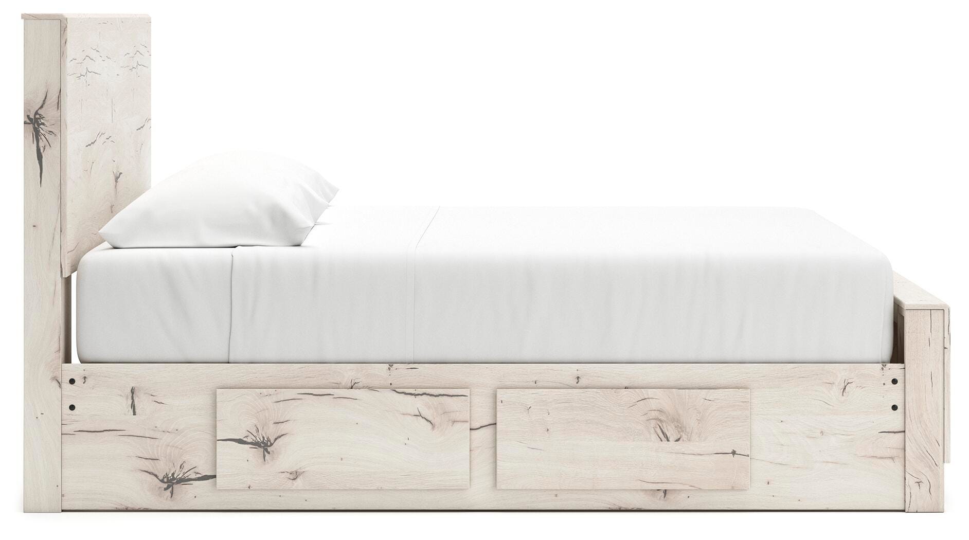 Cama con paneles Lawroy King con almacenamiento, tocador y espejo - image 15
