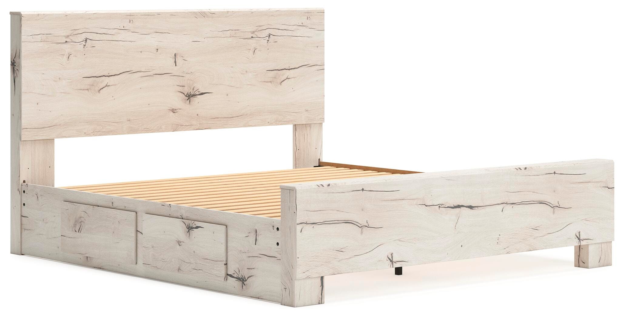 Cama con paneles Lawroy King con almacenamiento, tocador y espejo - image 11