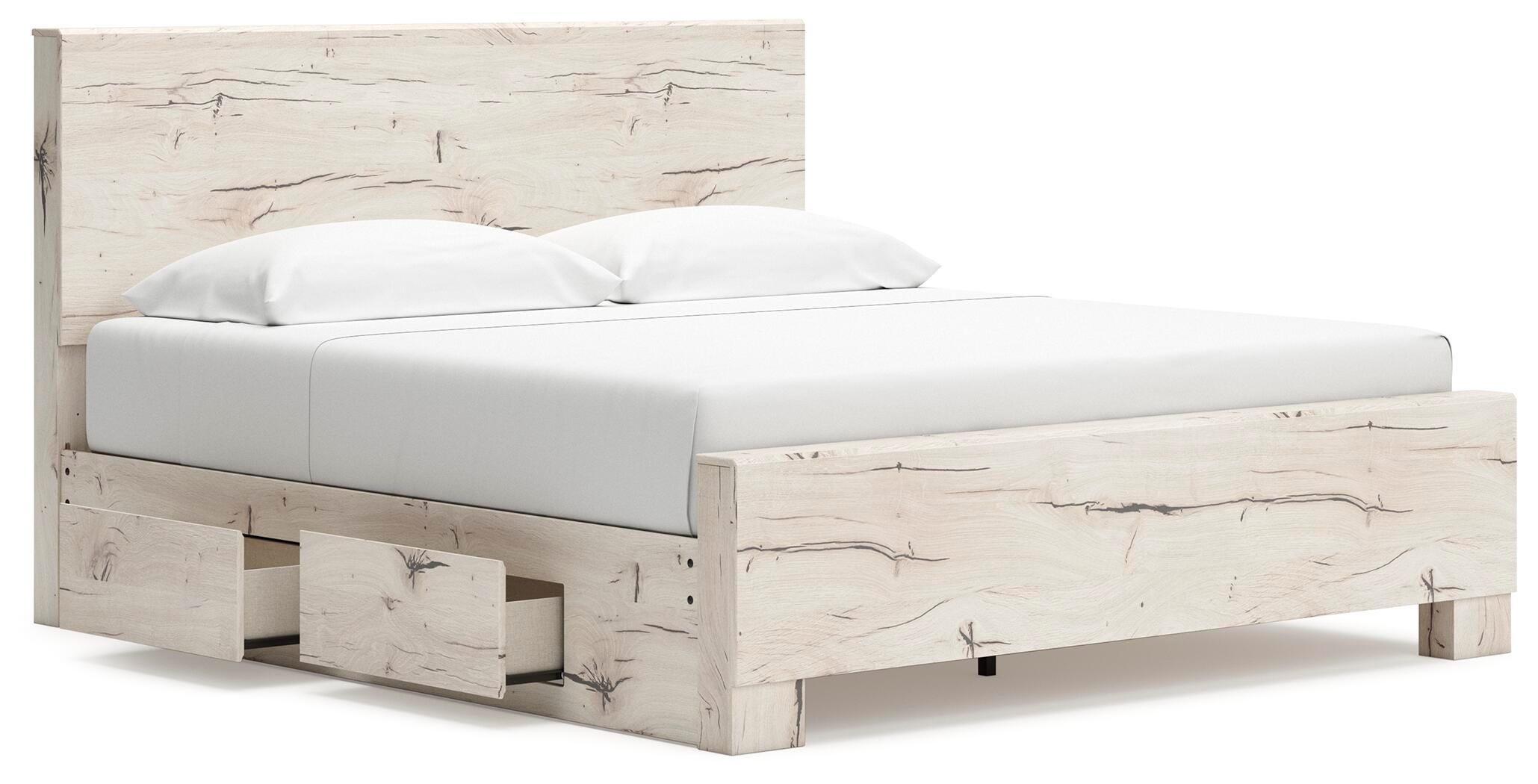 Cama con paneles Lawroy King con almacenamiento, tocador y espejo - image 10