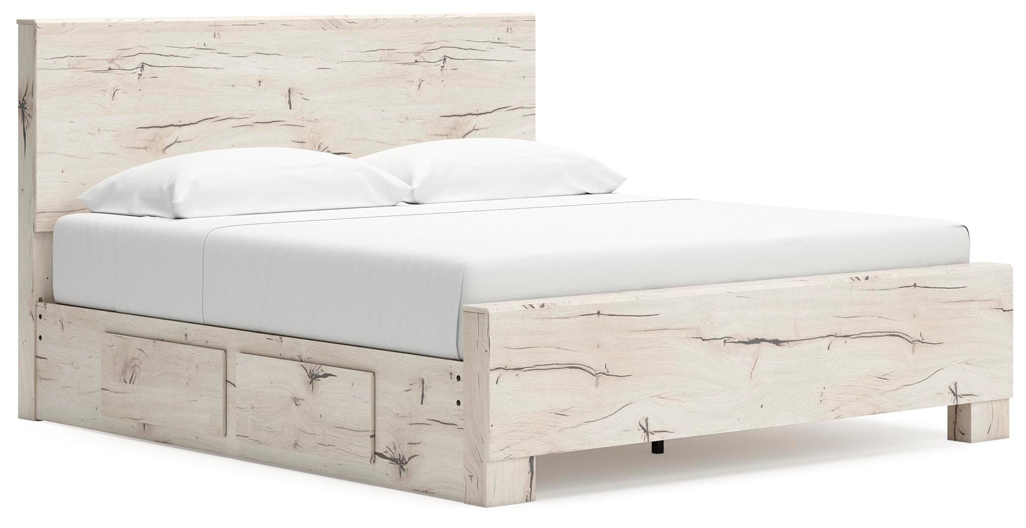 Cama con paneles Lawroy King con almacenamiento, tocador y espejo - image 9
