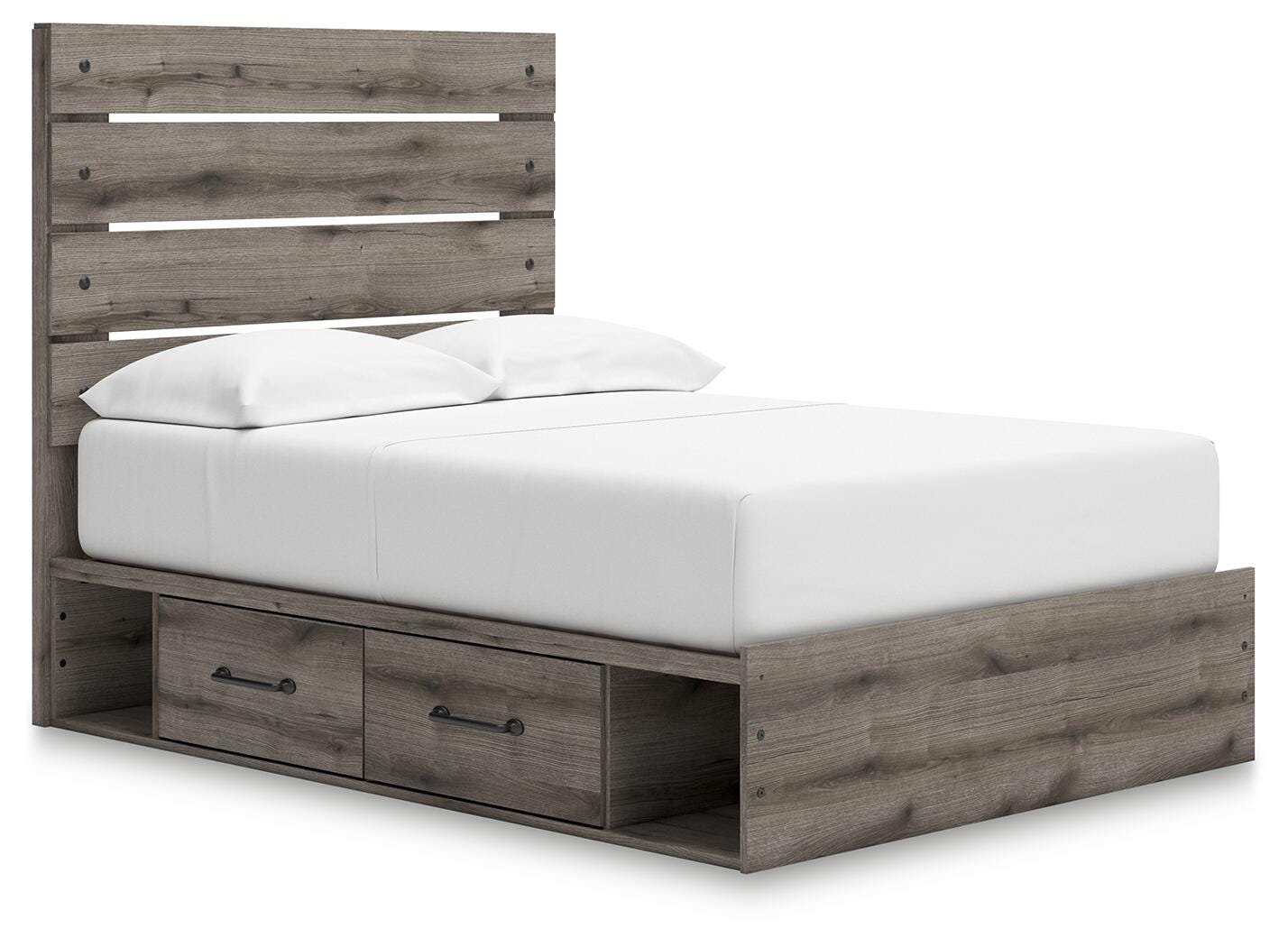 Urbanoore Full Panel Bed with Storage, Brown Gray, large