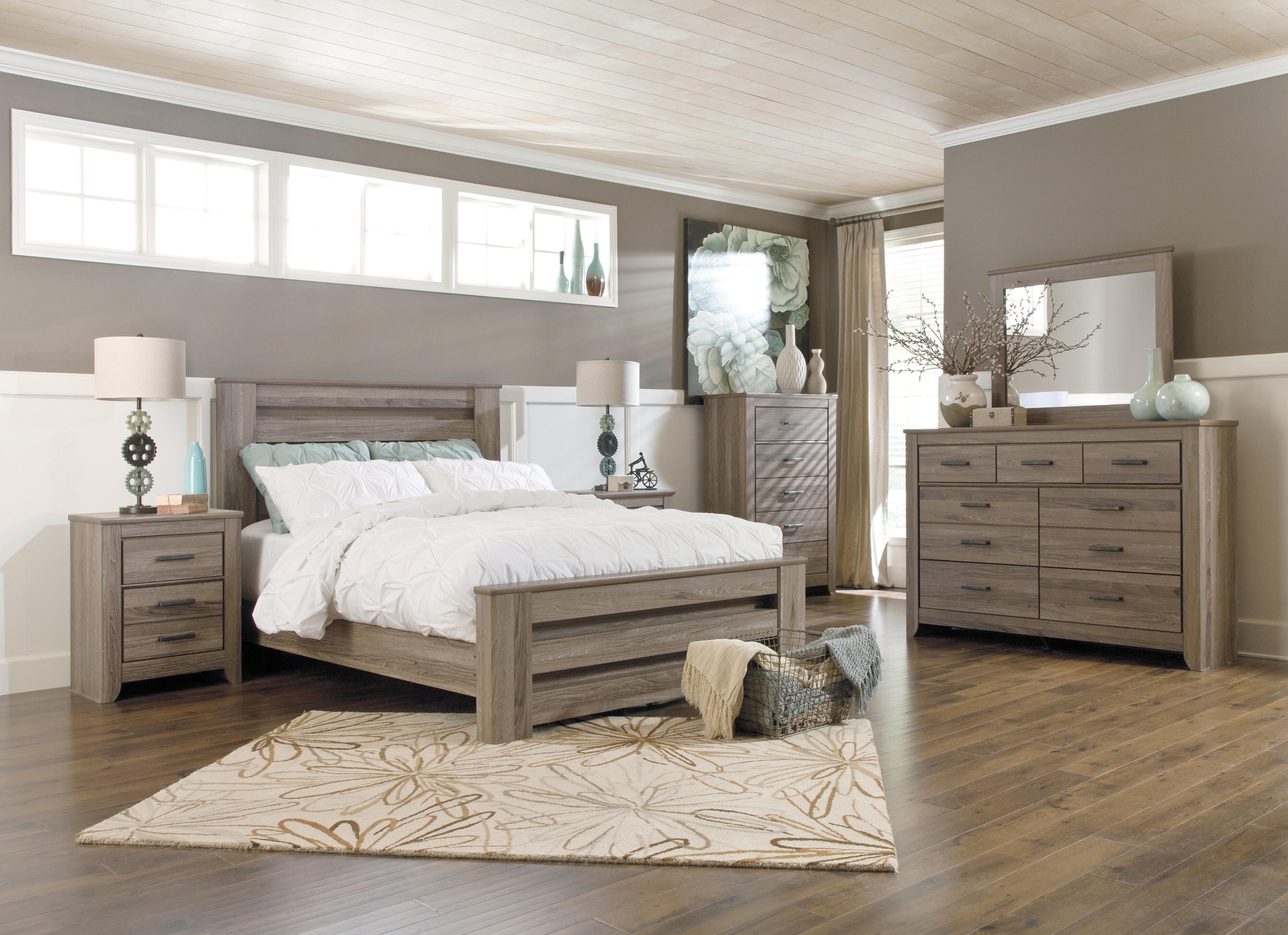 Zelen Queen Panel Bed, Warm Gray, large