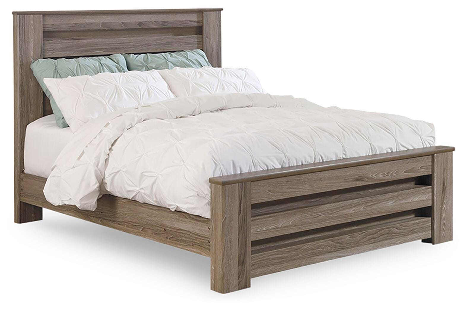 Zelen Queen Panel Bed, Warm Gray, large