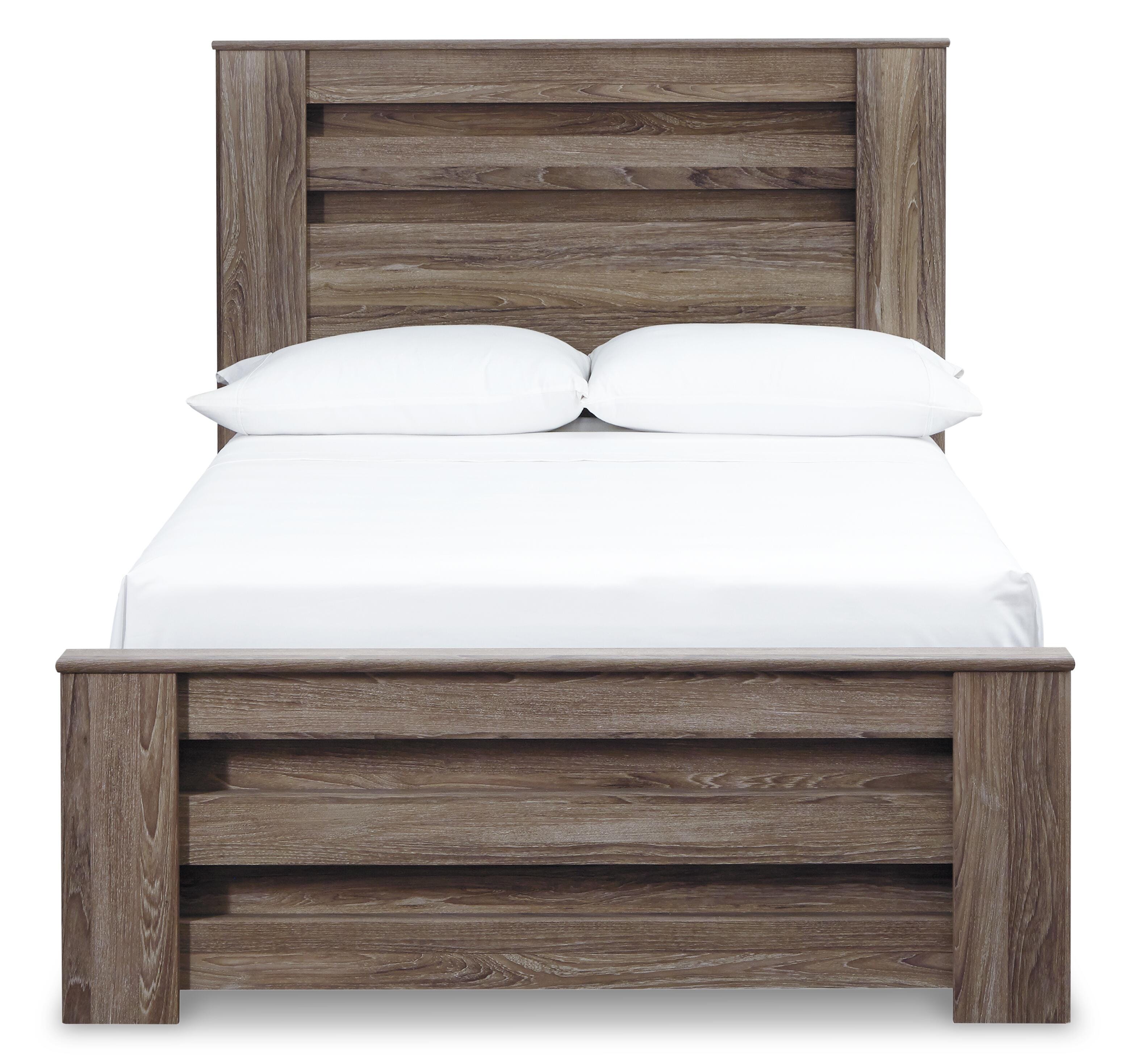 Zelen Full Panel Bed, Warm Gray, large