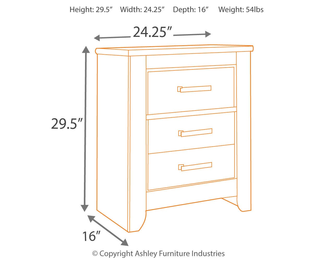 Zelen 24" 2 Drawer Nightstand | Ashley