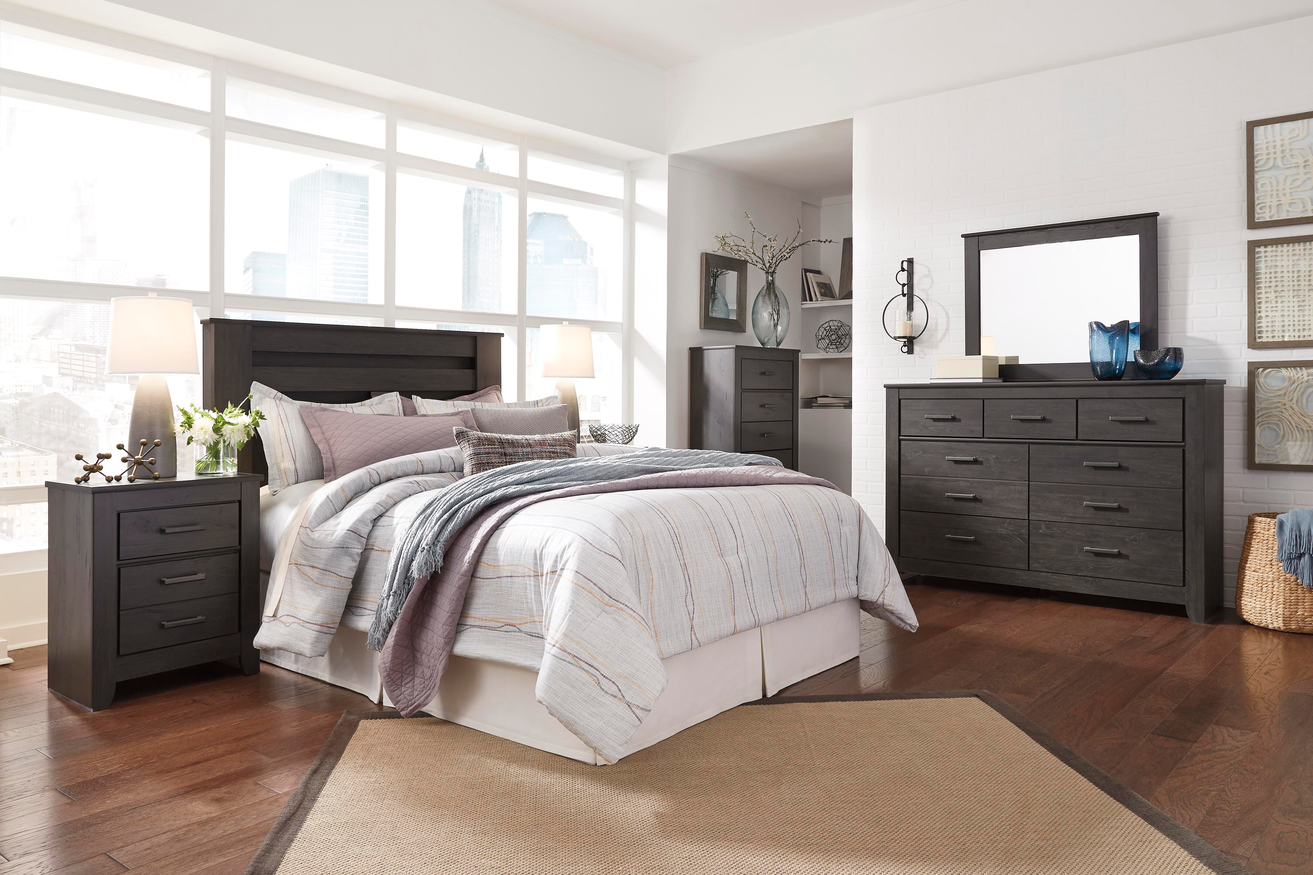 Brinxton Queen Panel Headboard, Charcoal, large