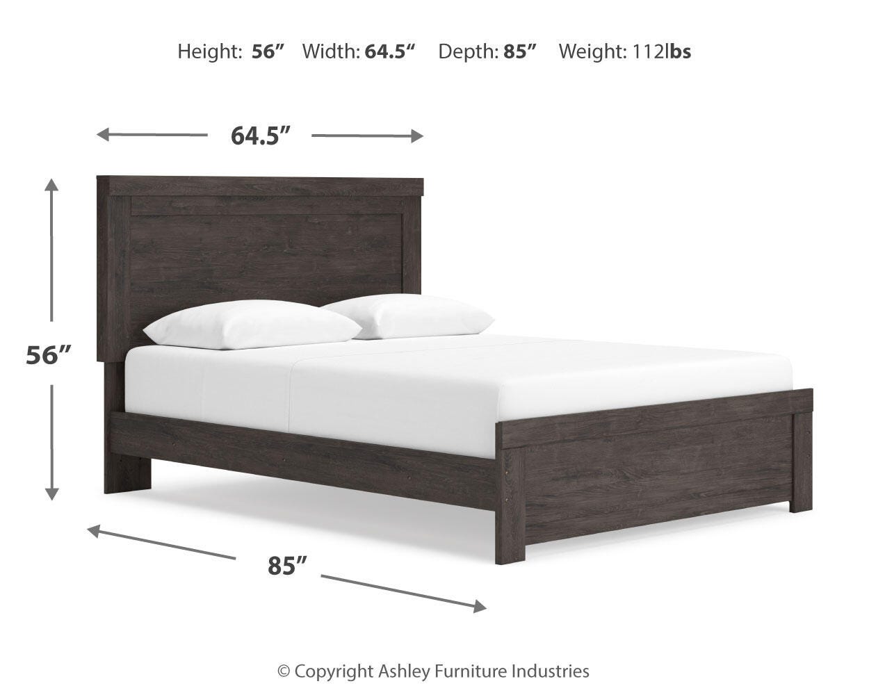 Brinxton Queen Panel Bed, Charcoal, large
