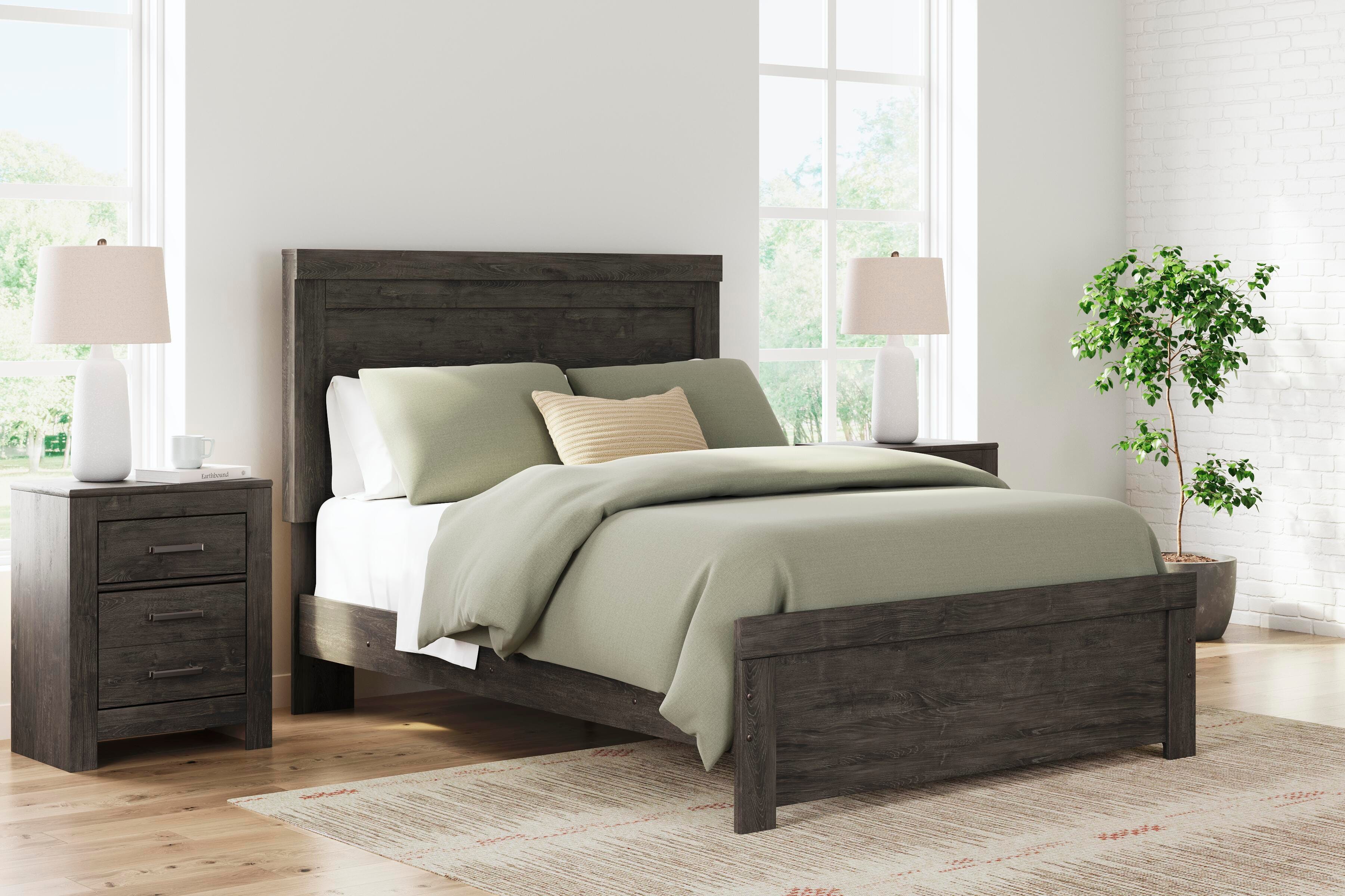 Brinxton Queen Panel Bed, Charcoal, large