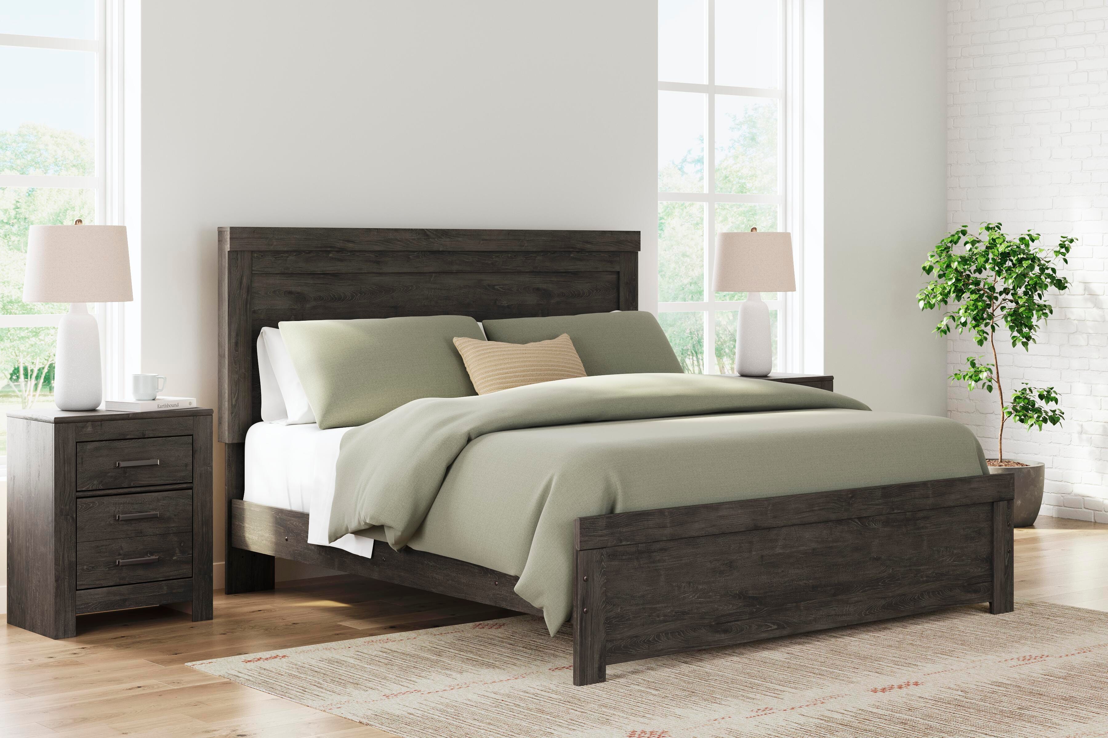 Brinxton King Panel Bed, Charcoal, large