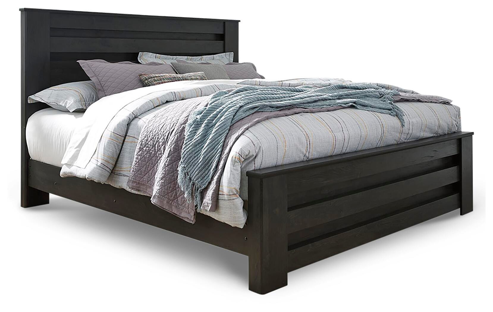 Brinxton King Panel Bed, Charcoal, large