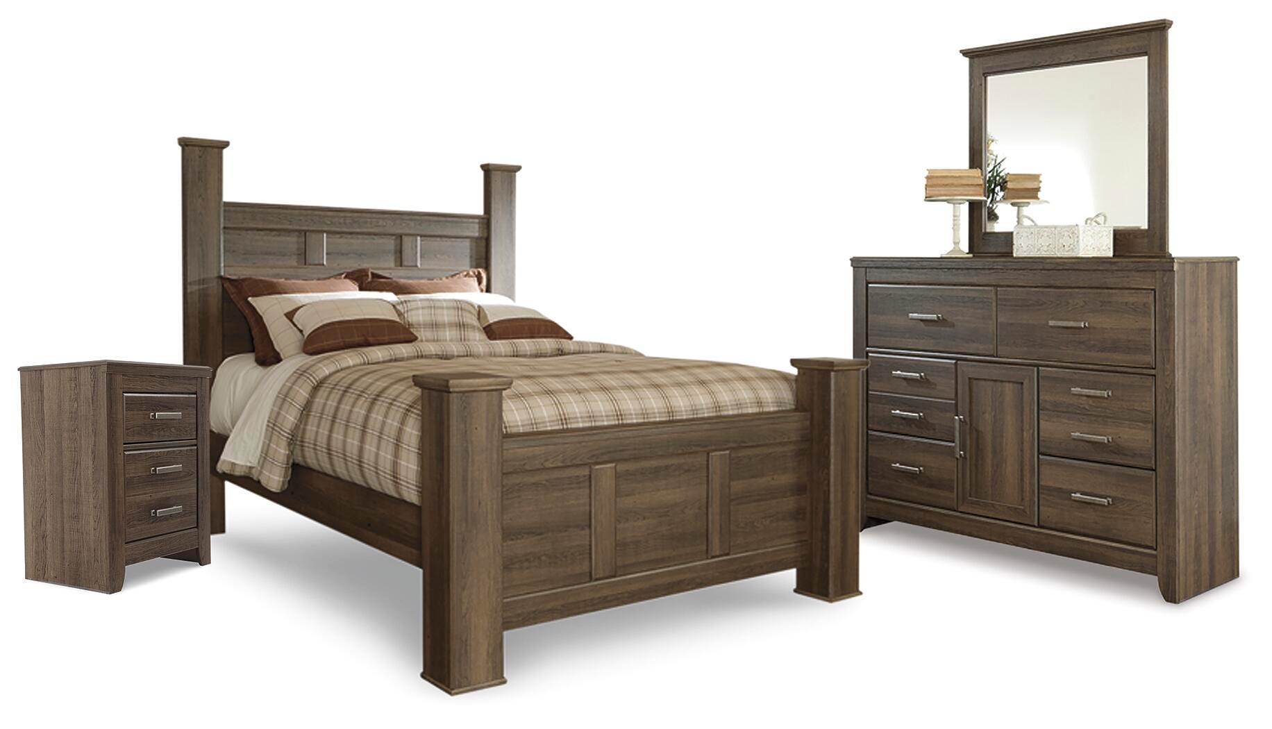Cama con dosel Juararo Queen con cómoda con espejo y mesita de noche - image 2