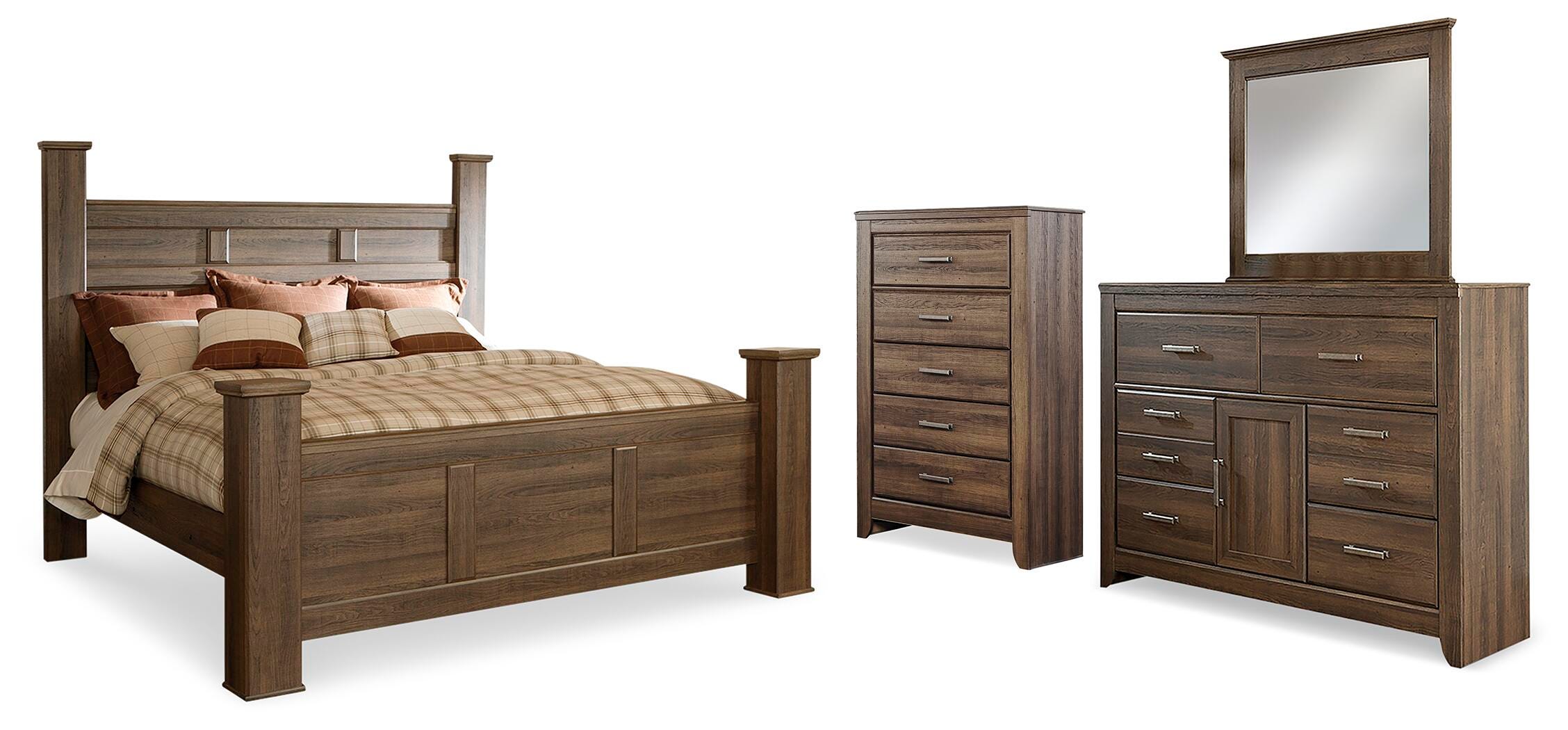 Cama tamaño King, tocador, espejo y cómoda Juararo - image 1