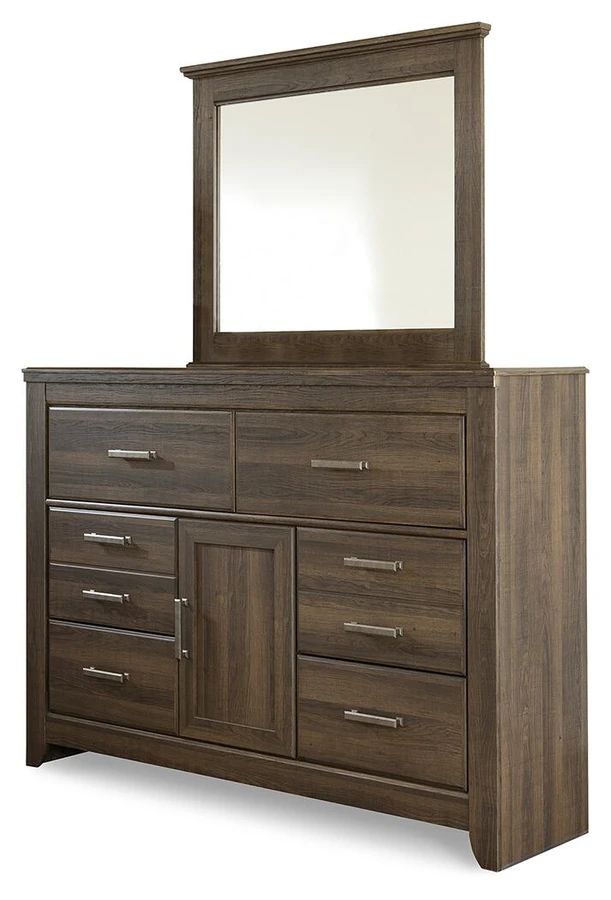 Ashley Juararo 6 Drawer Dresser and Mirror, Dark Brown Ashley Juararo 6 Drawer Dresser and Mirror, Dark Brown