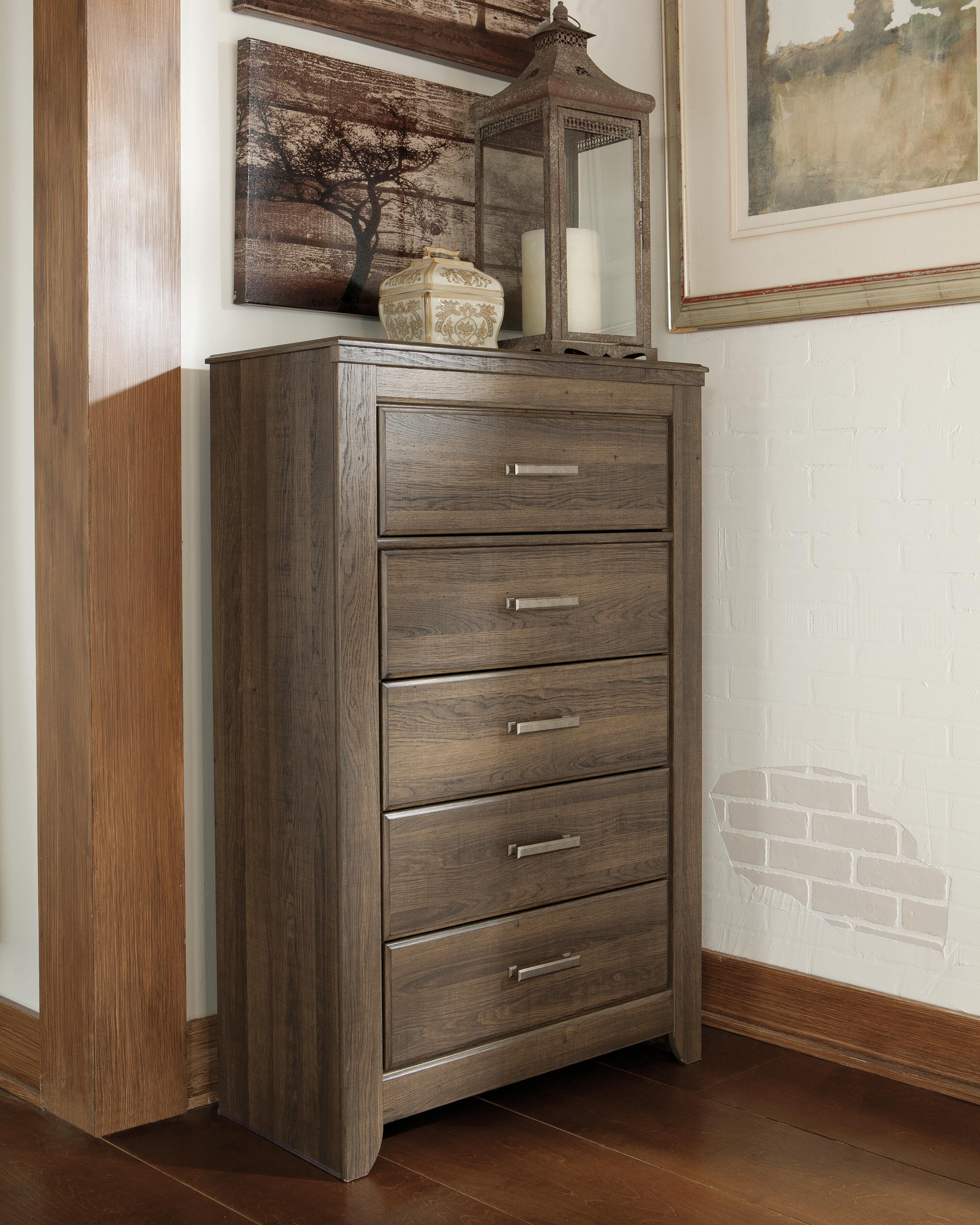 Juararo California King Panel Bed, Dresser, Mirror, Chest and Nightstand - image 14