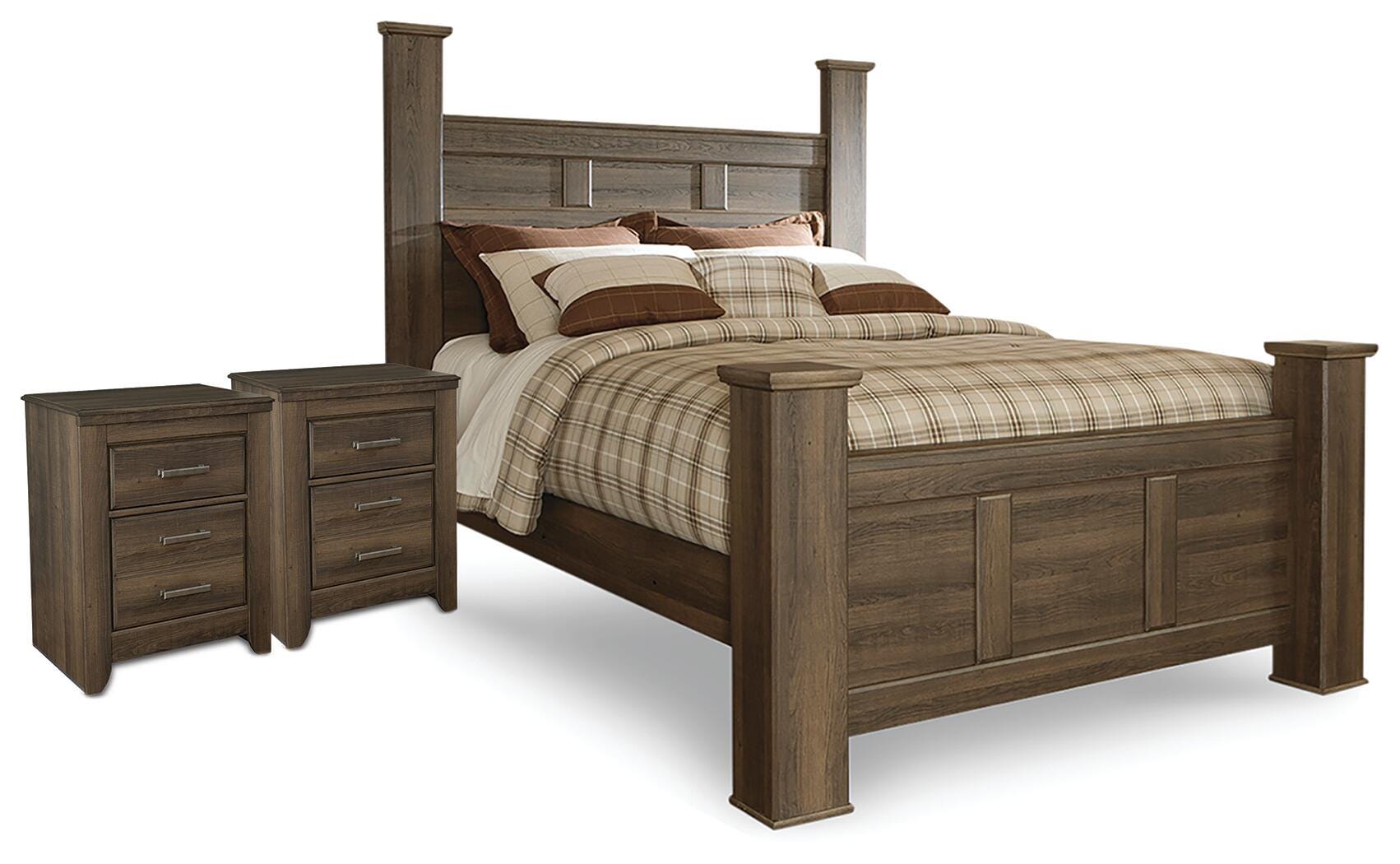 Cama tamaño queen con dosel Juararo y 2 mesitas de noche - image 1