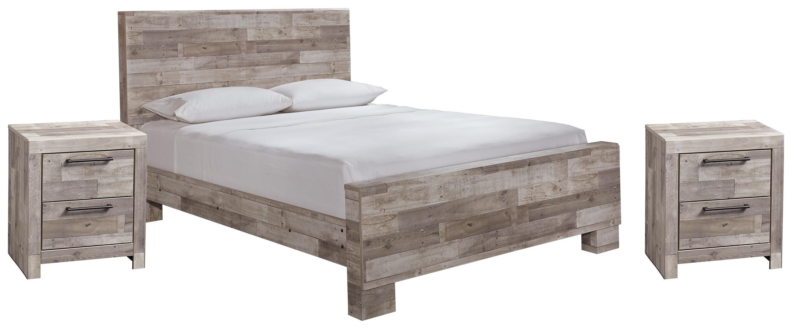 Effie Panel Bed with 2 Nightstands