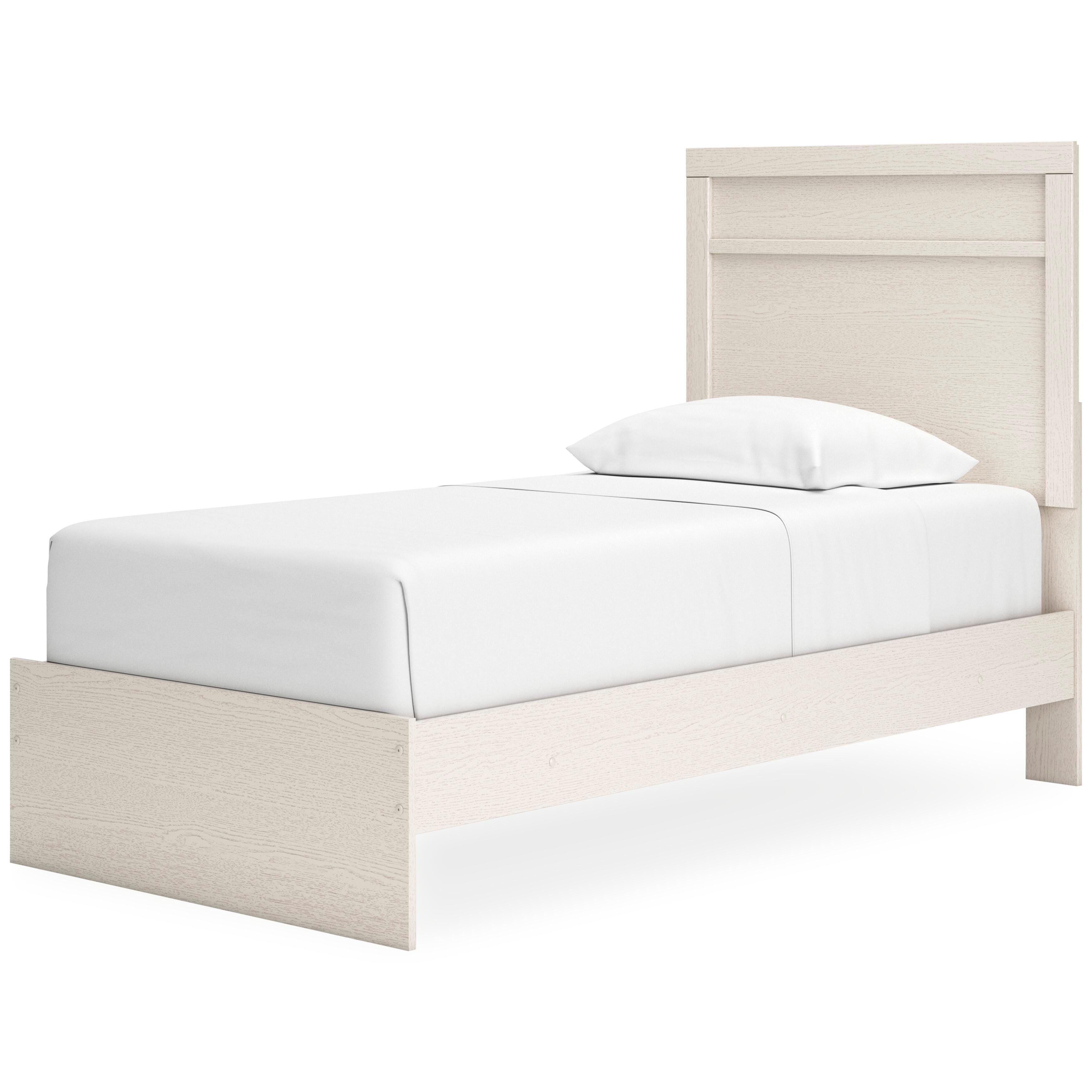 Stelsie Twin Panel Bed, White, large