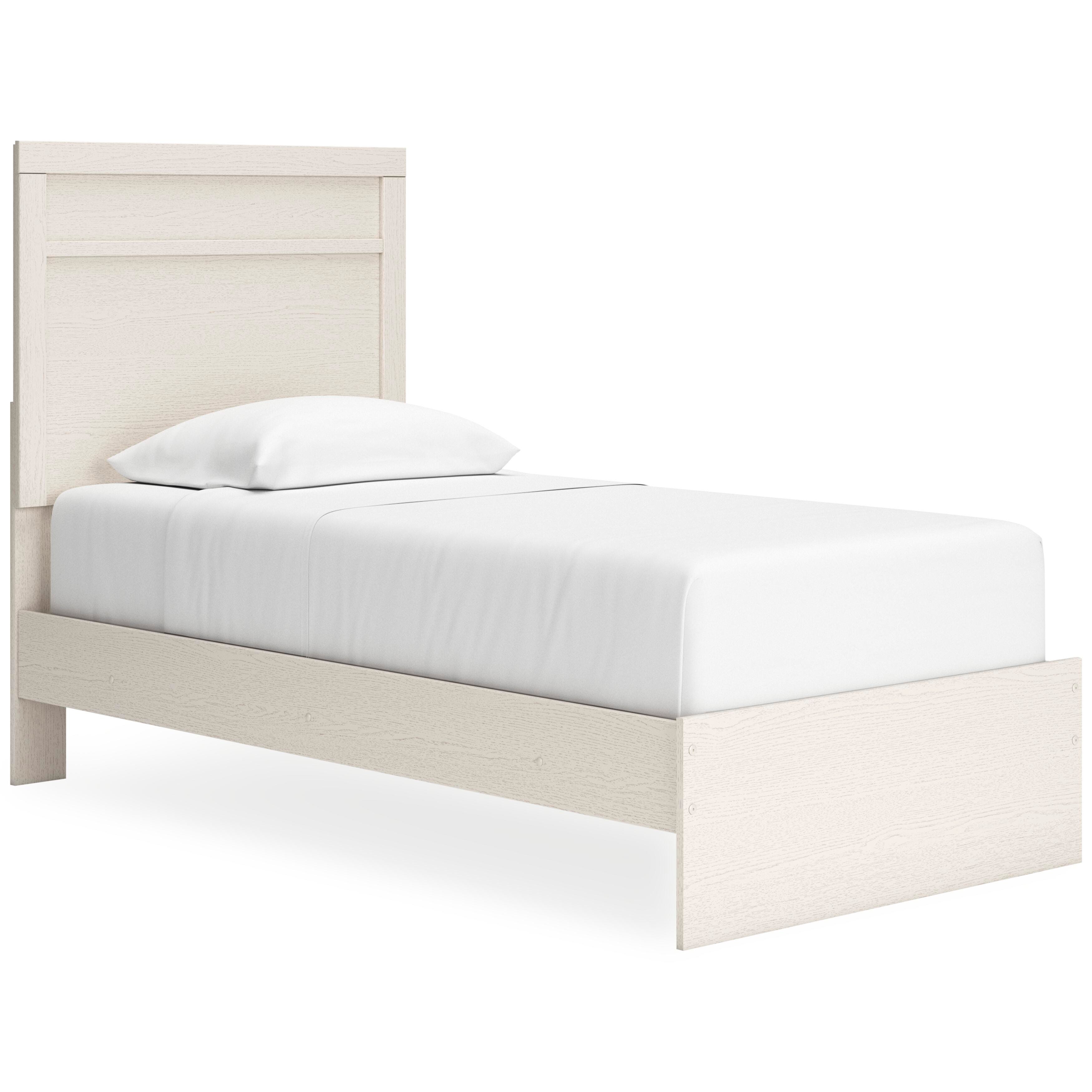 Stelsie Twin Panel Bed, White, large