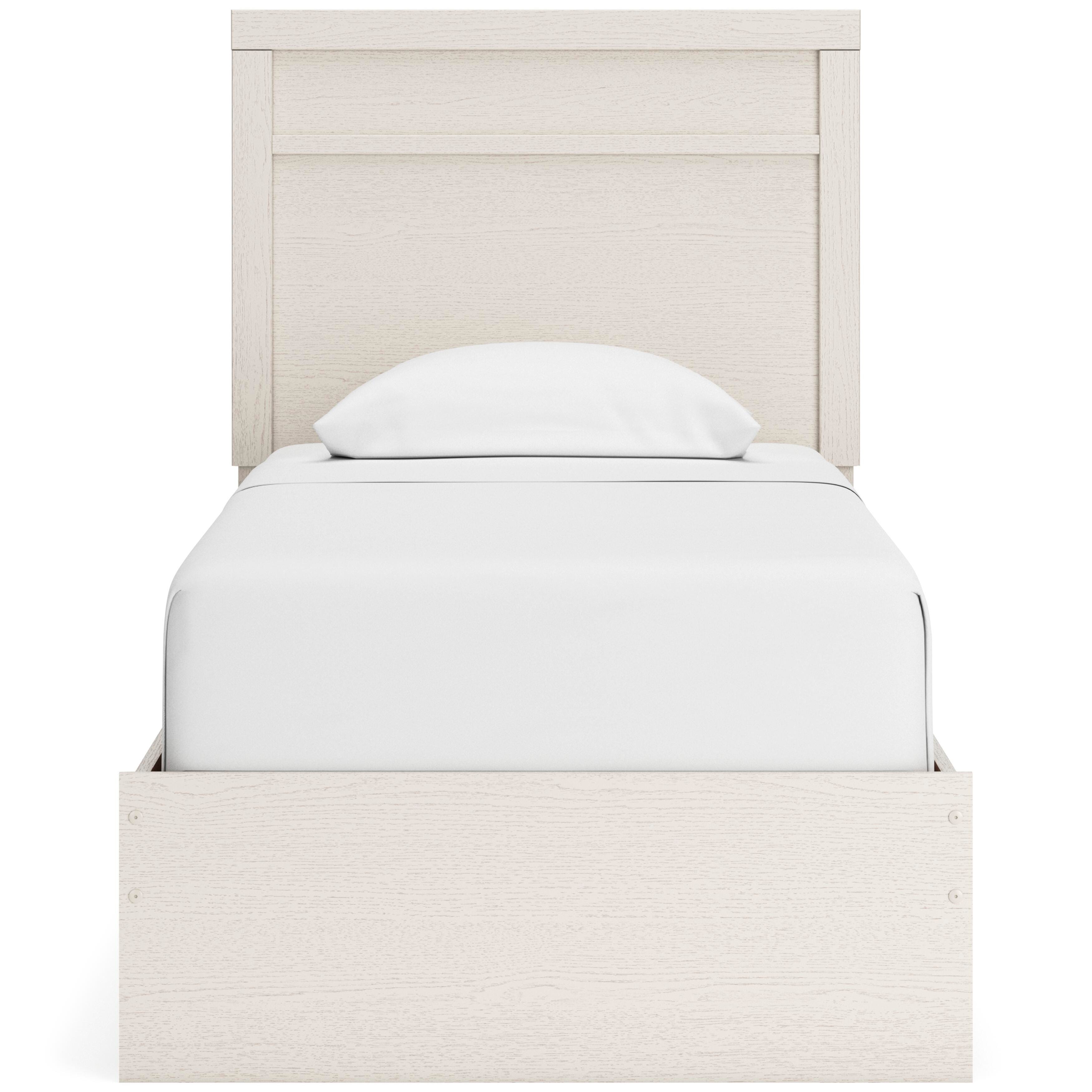 Stelsie Twin Panel Bed, White, large
