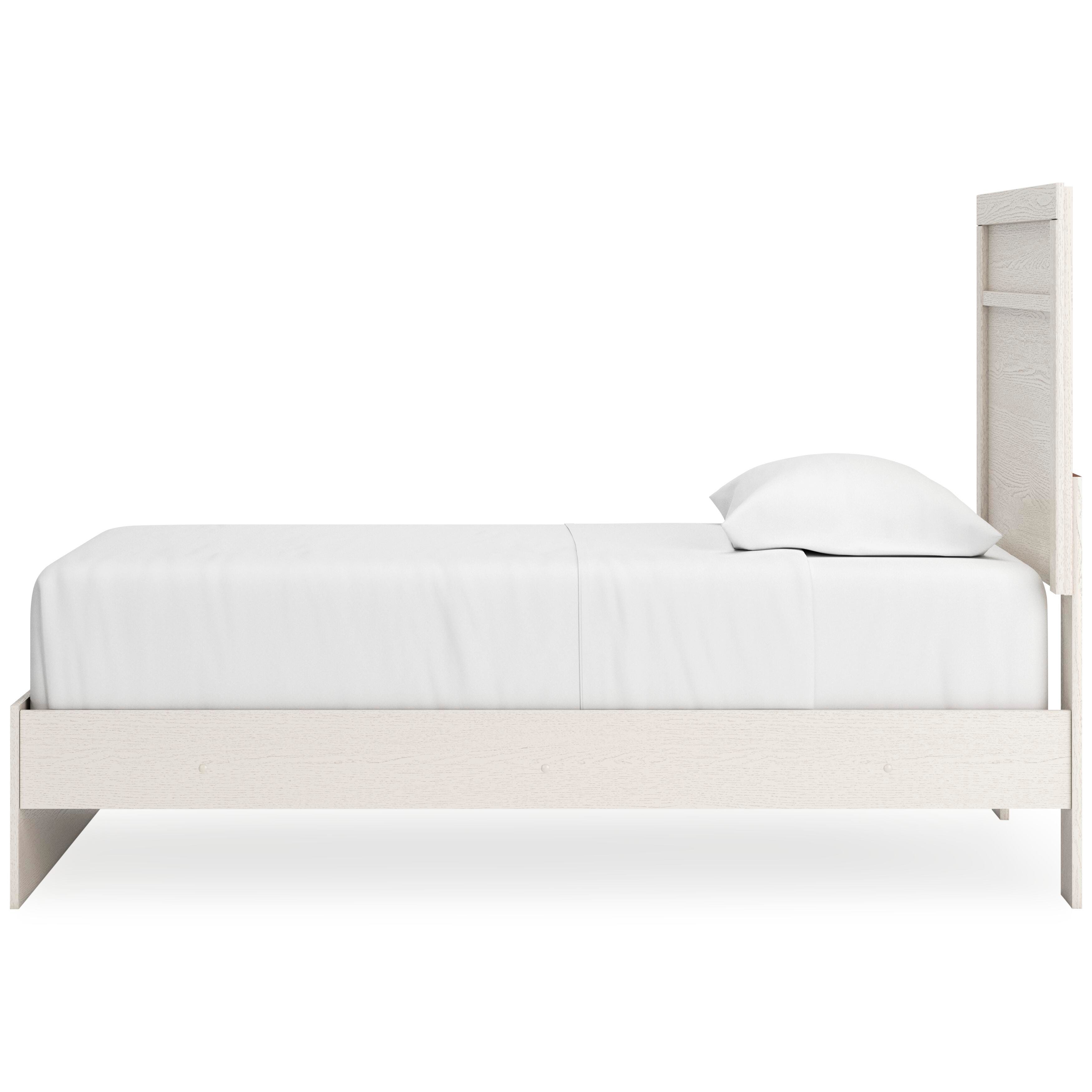 Stelsie Twin Panel Bed, White, large