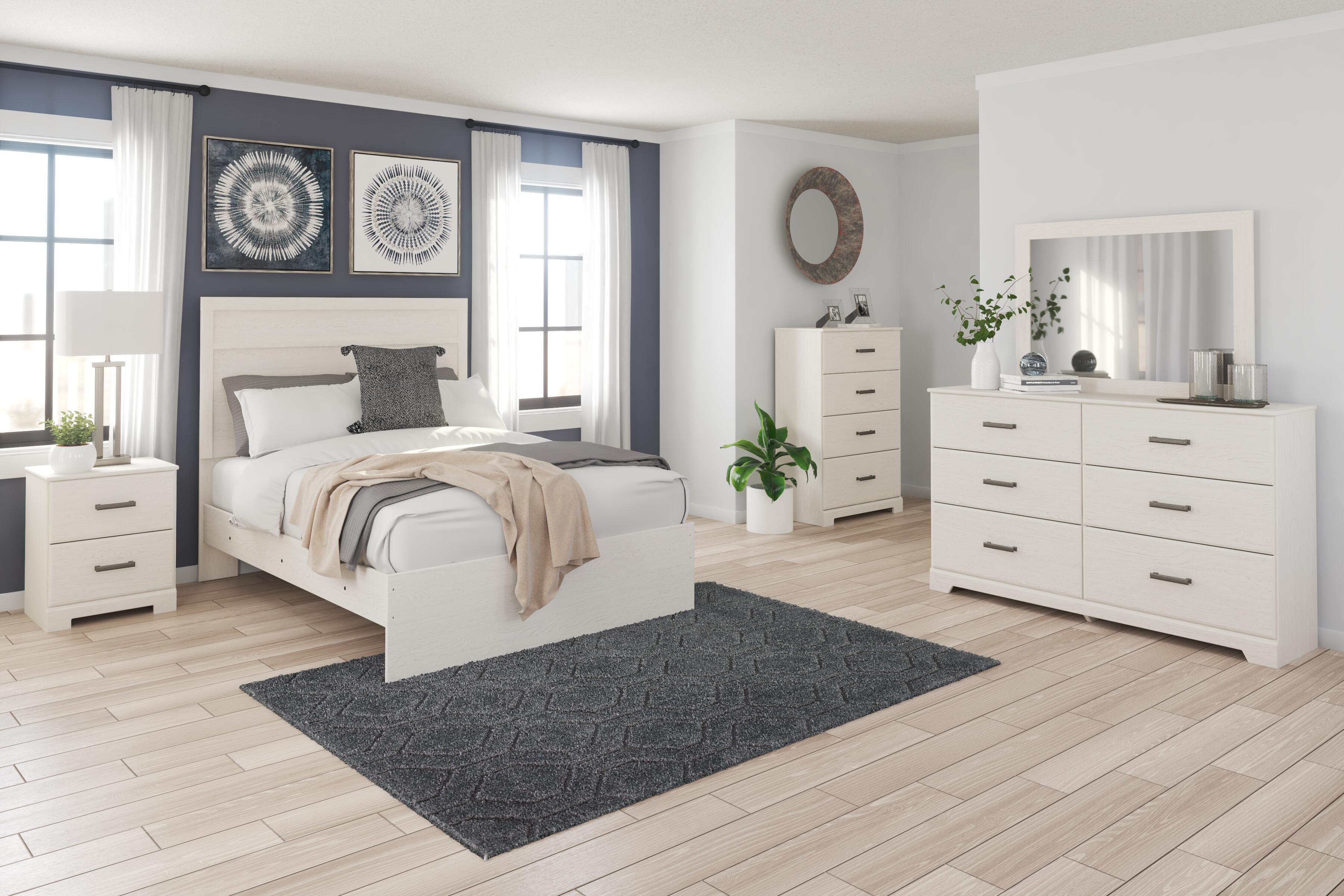 Stelsie Full Panel Bed, White, large
