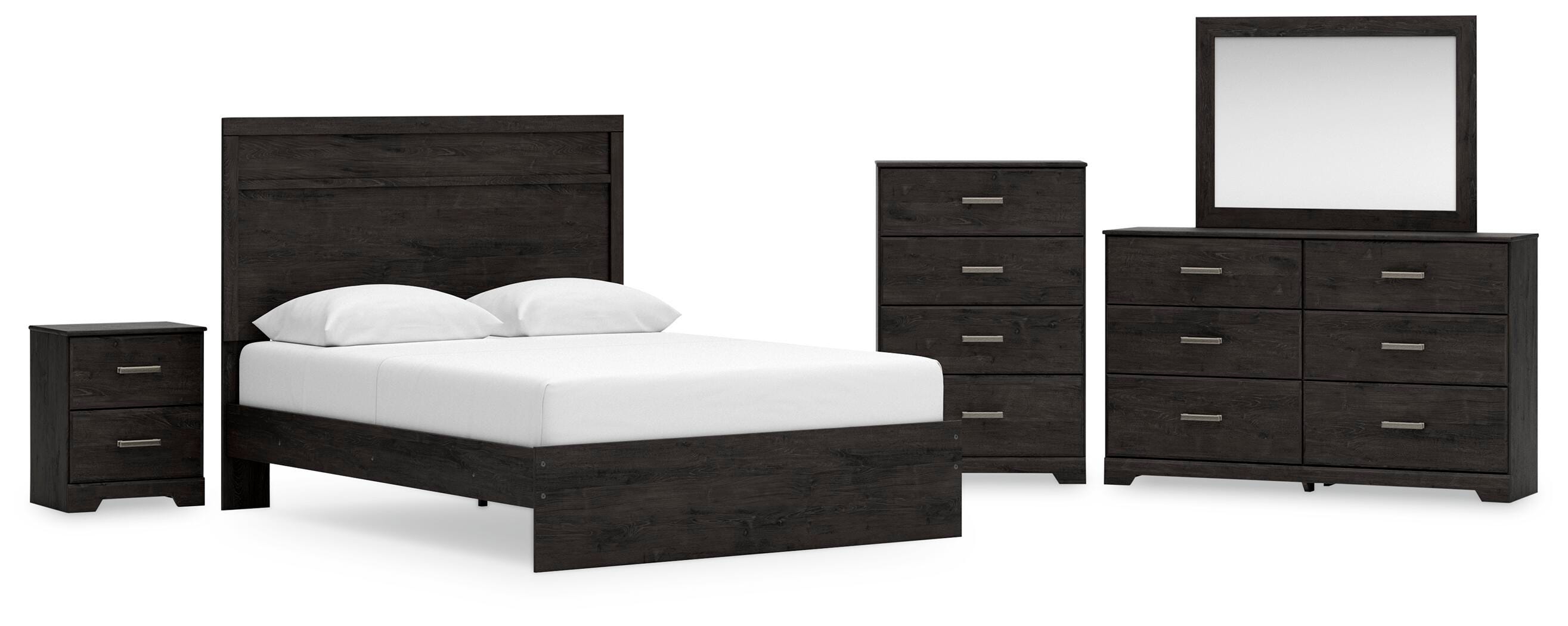 Cama Queen, Cómoda, Espejo, Chifonier y Mesita de Noche Belachime - image 1