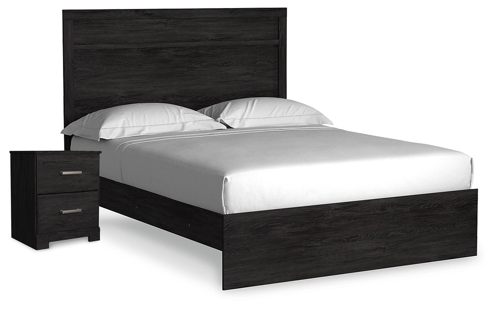 Cama Queen con Panel y Mesita de Noche Belachime - image 1