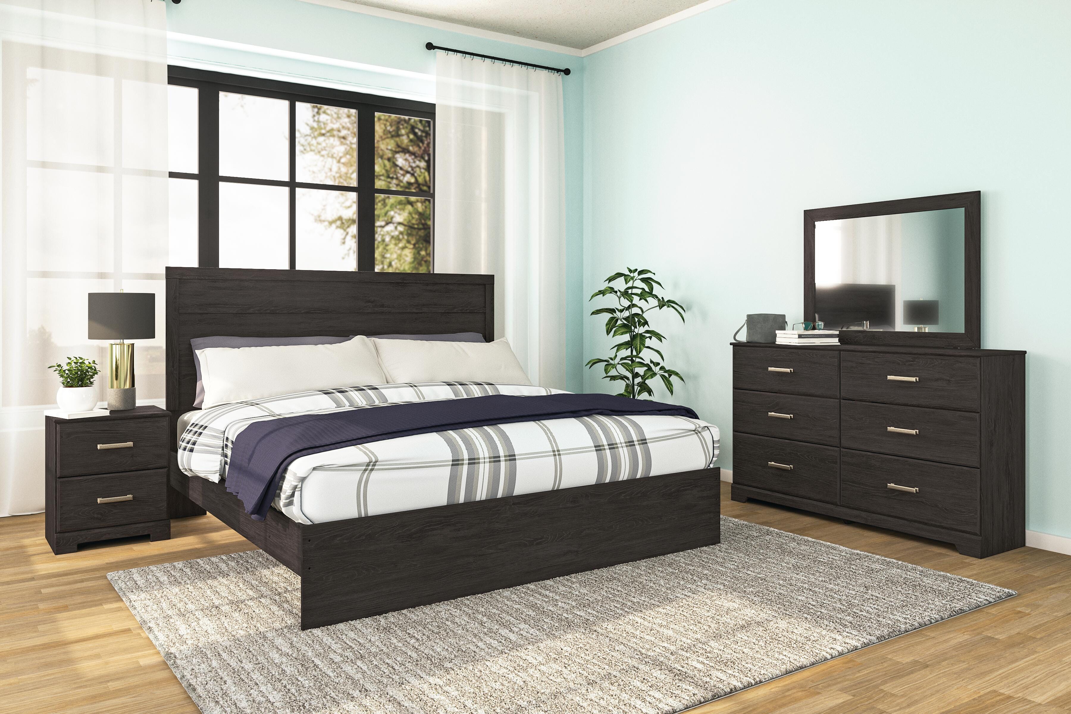 Belachime King Panel Bed and Nightstand - image 10