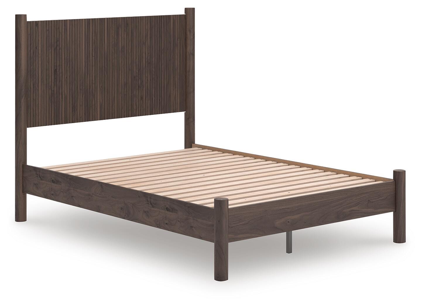 Cadmori Full Panel Platform Bed, Brown, rollover