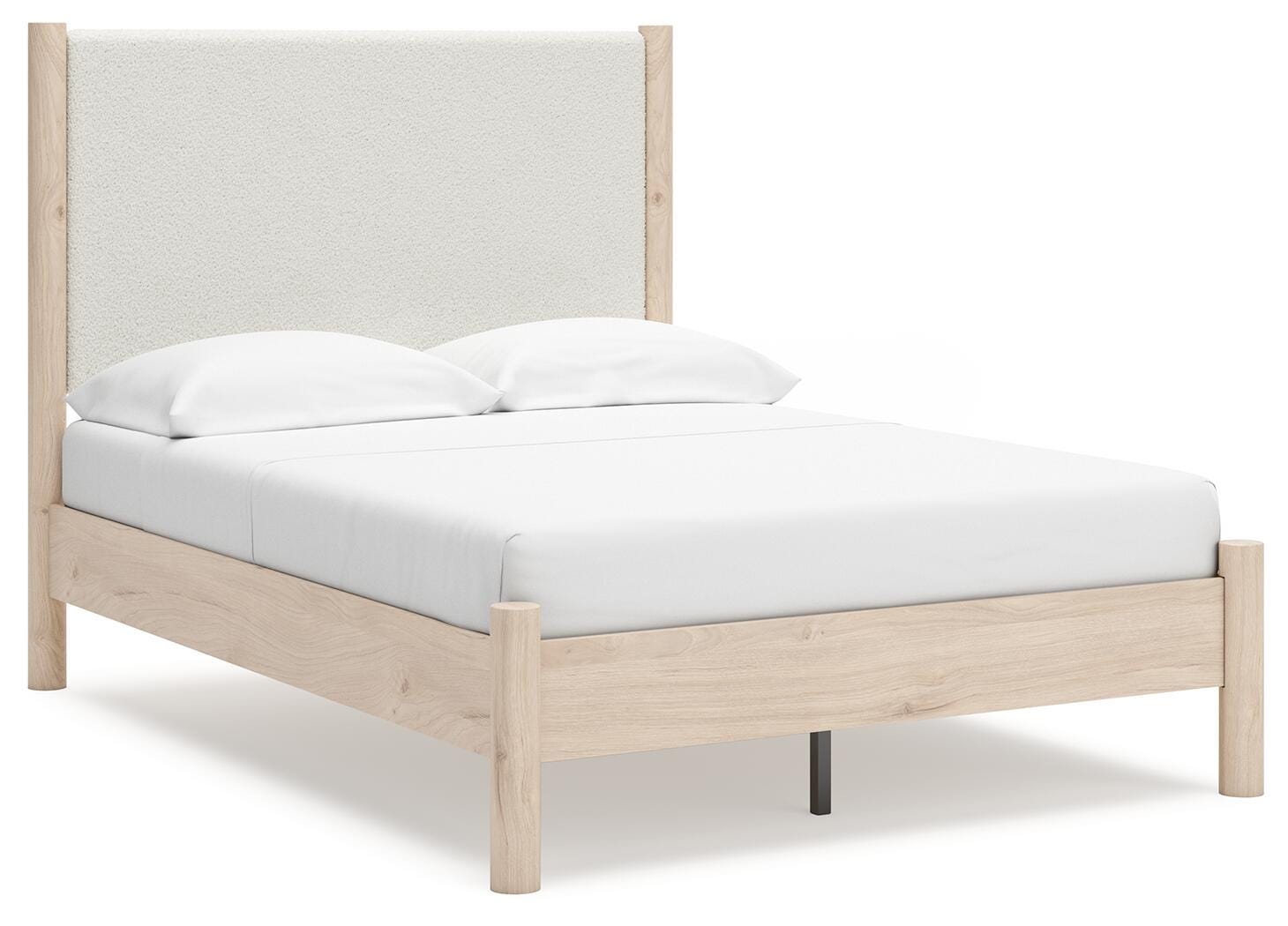 Cadmori Full Upholstered Panel Bed, Two-tone, large